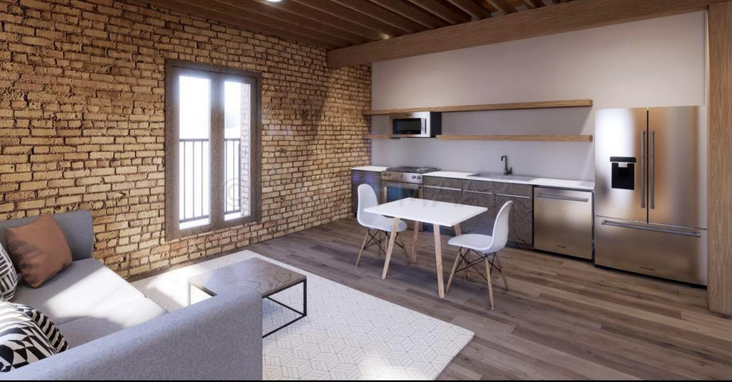Kitchen and living area