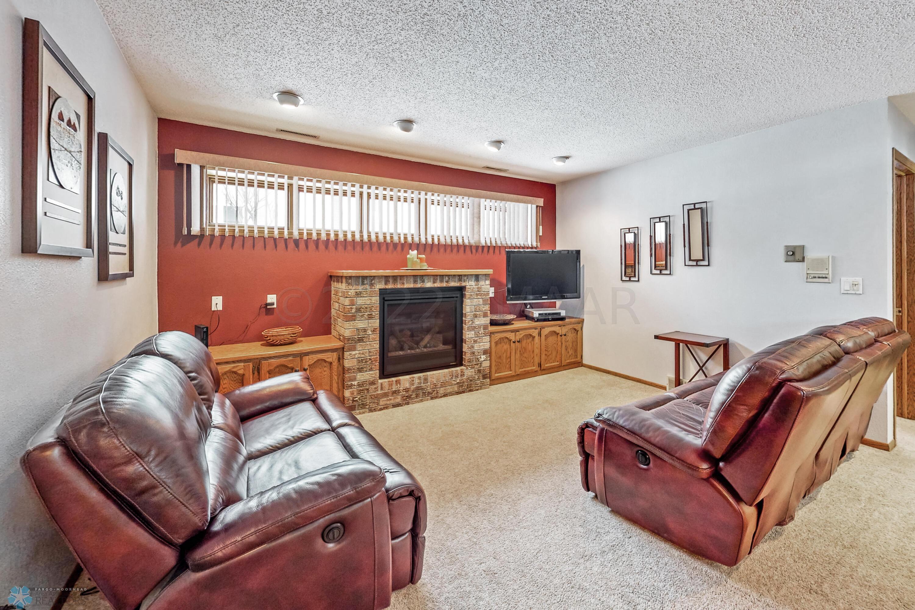 Family room with fireplace