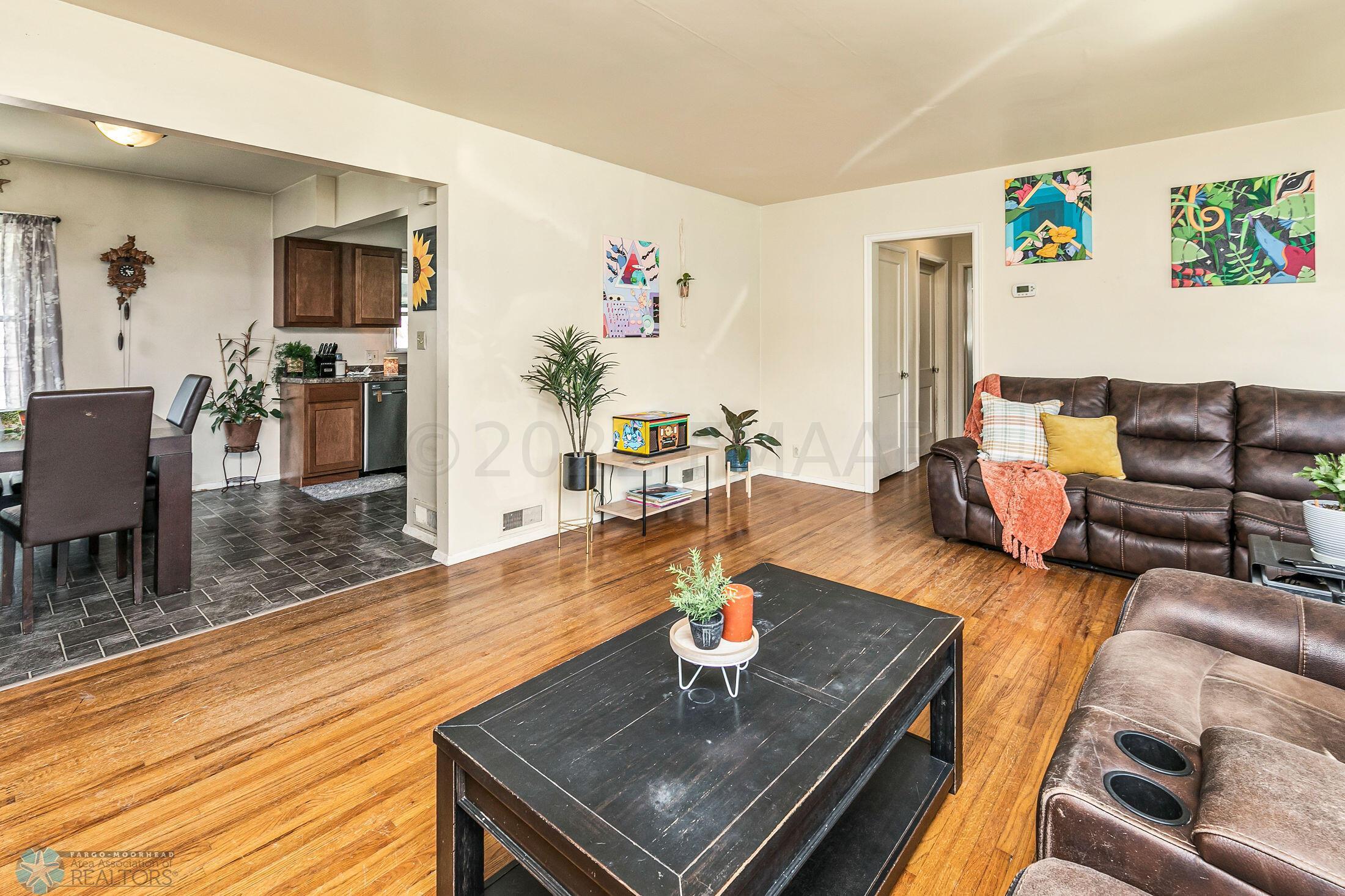 Living Room Into Dining & Kitchen