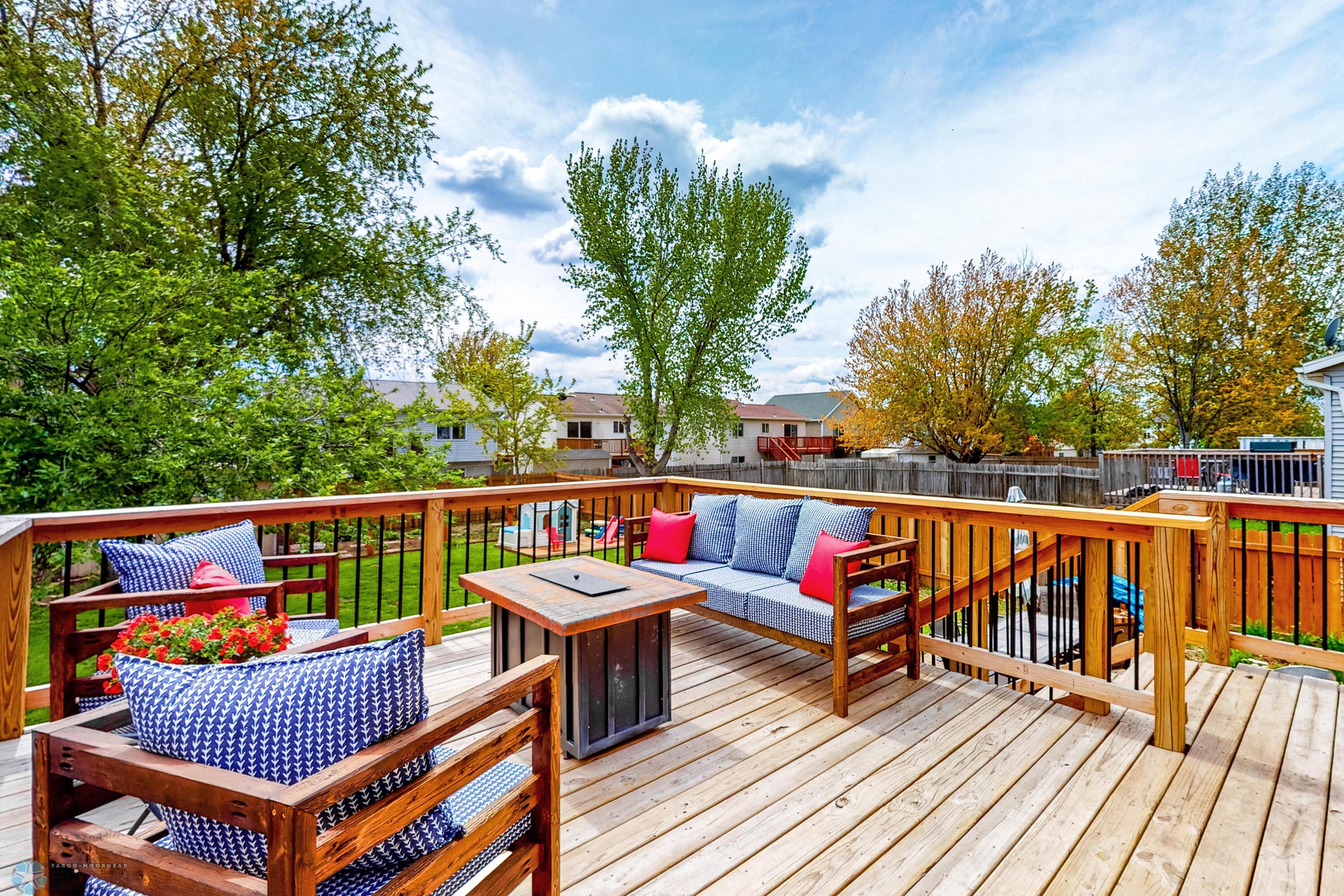 spacious wood deck