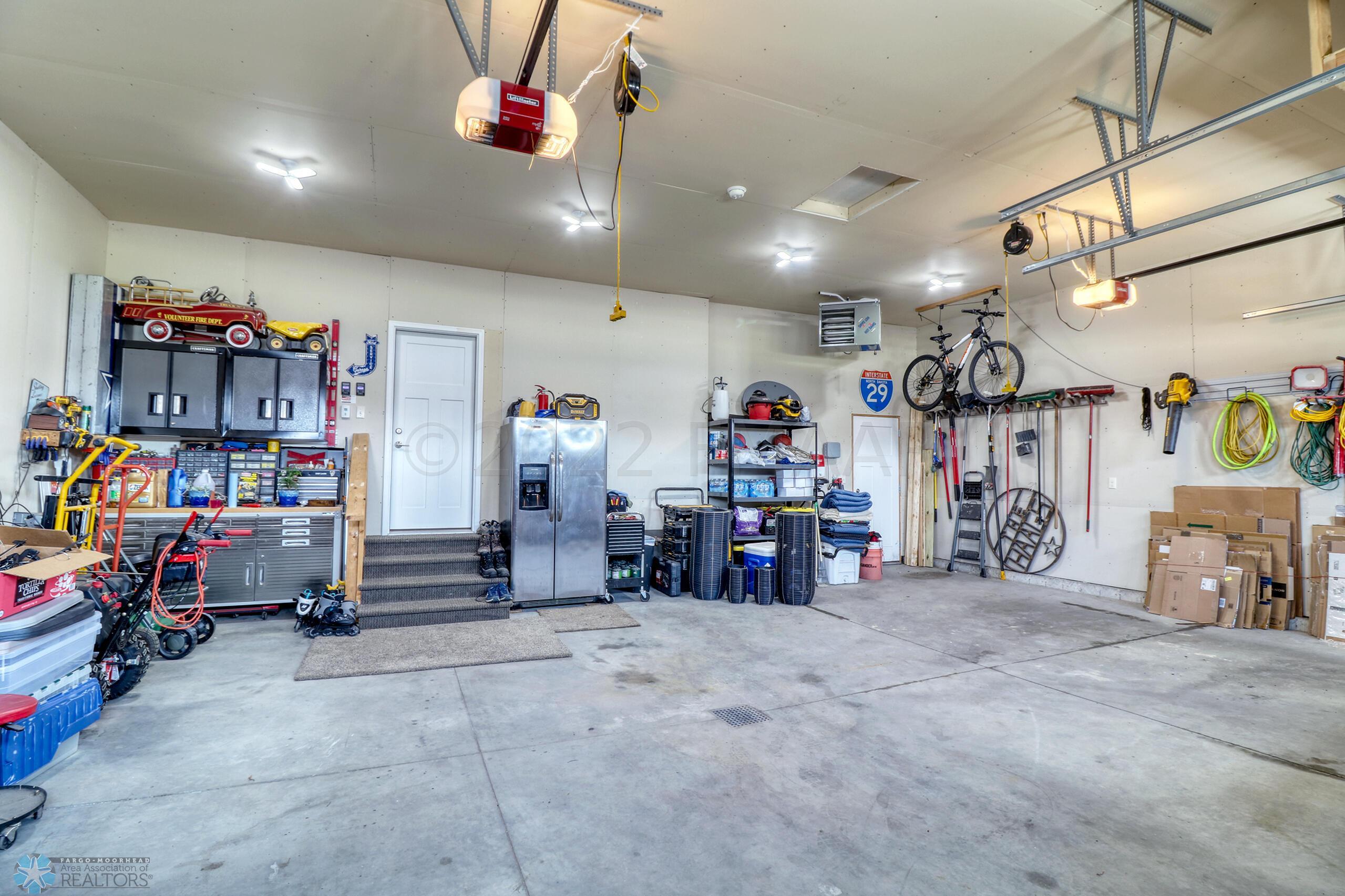 Finished, Heated Garage with Floor Drain