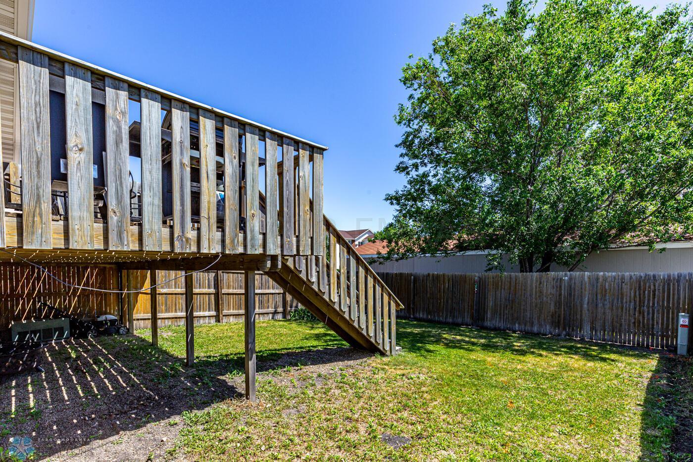 Fenced backyard