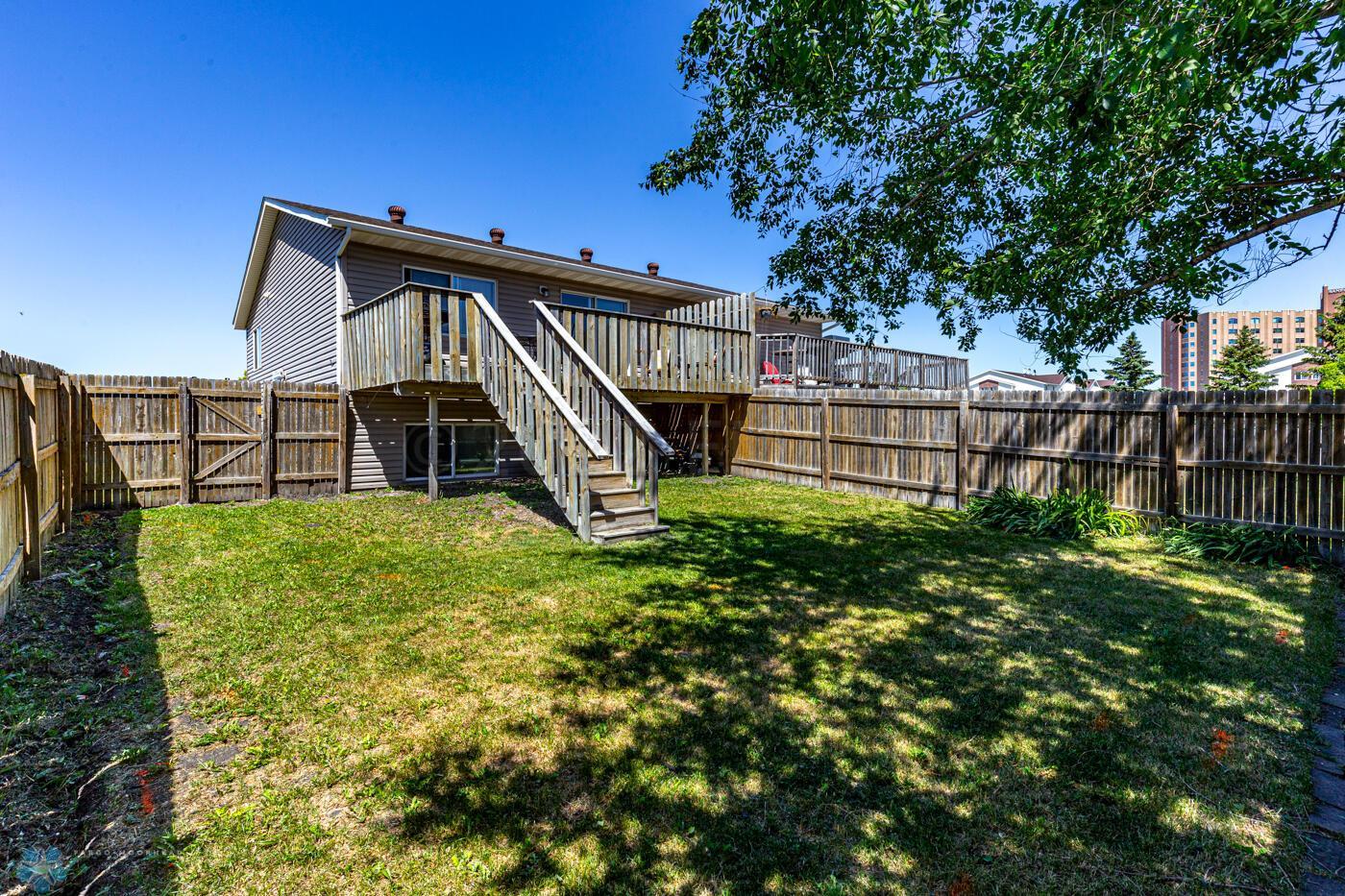 Fenced backyard