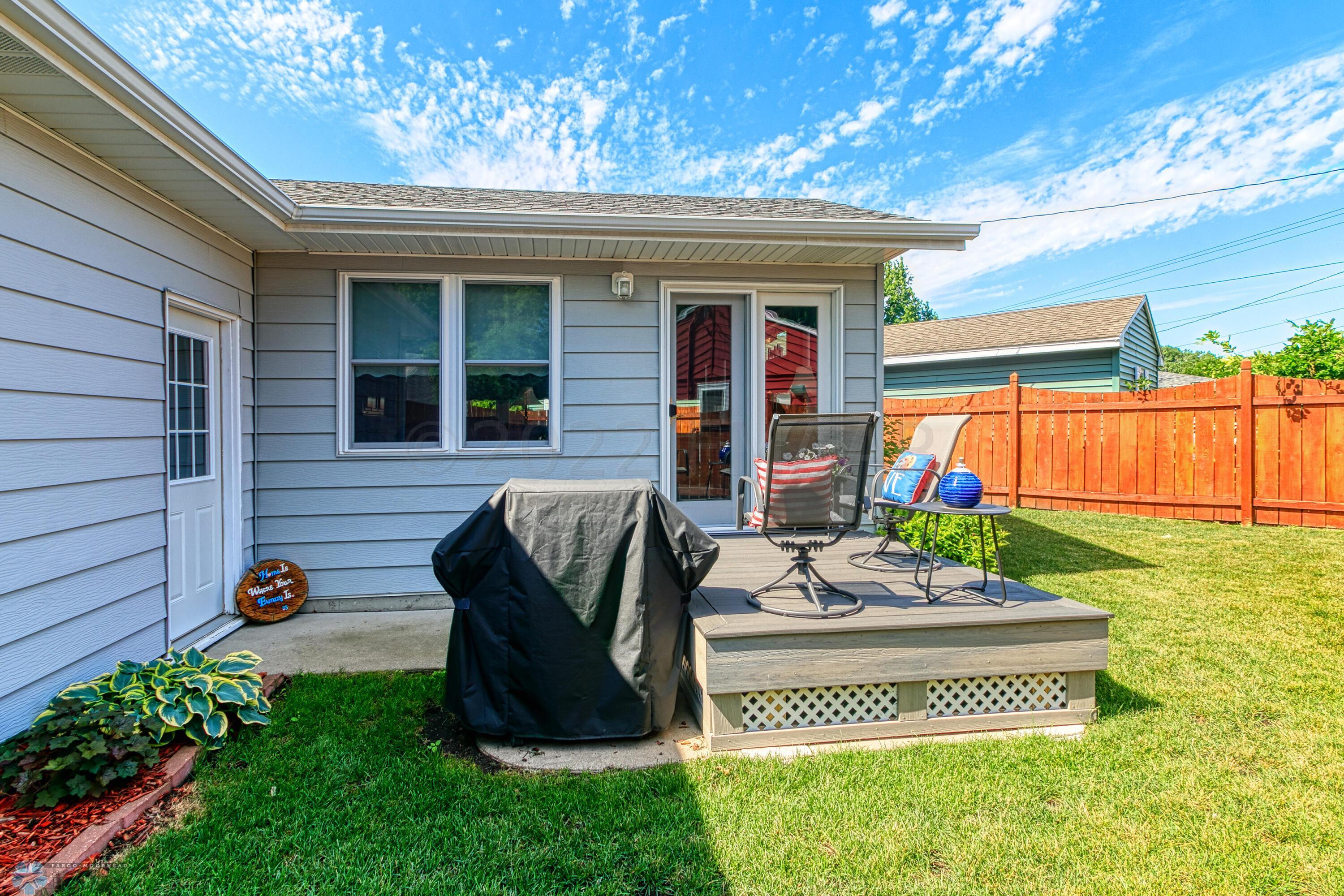 Deck and fenced yard