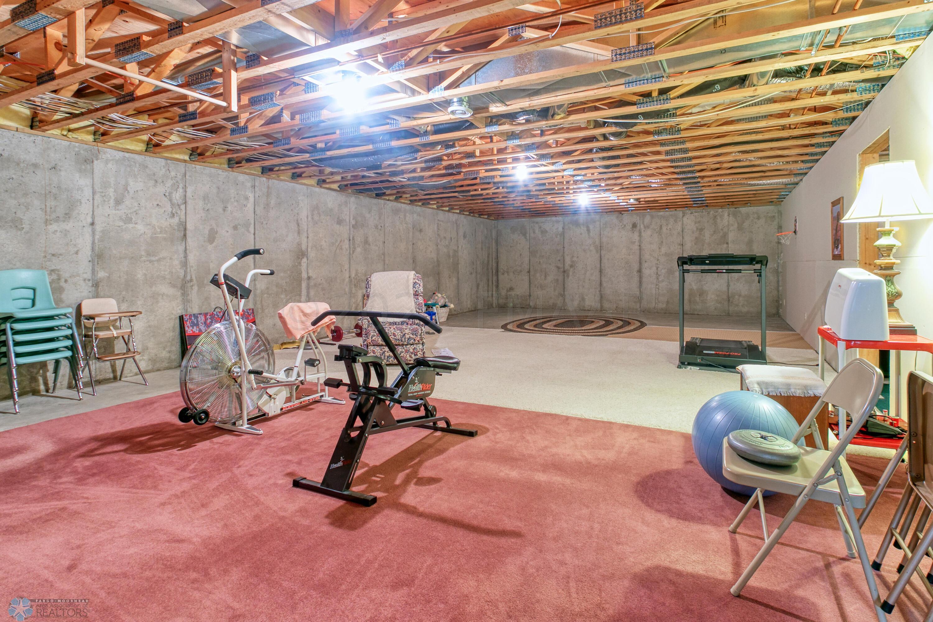 Space for future finishes in basmeent