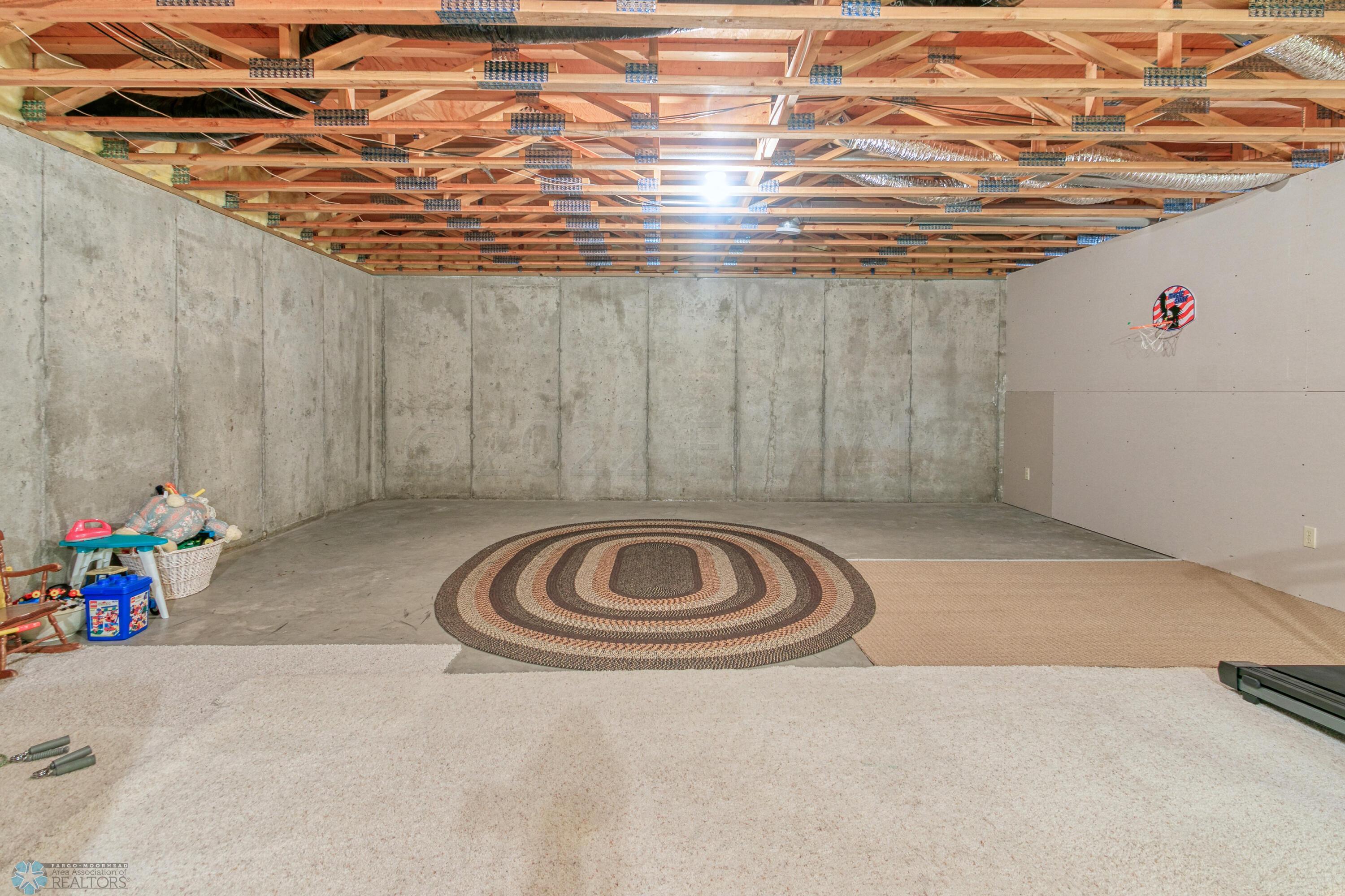 Large unfinished space in basement