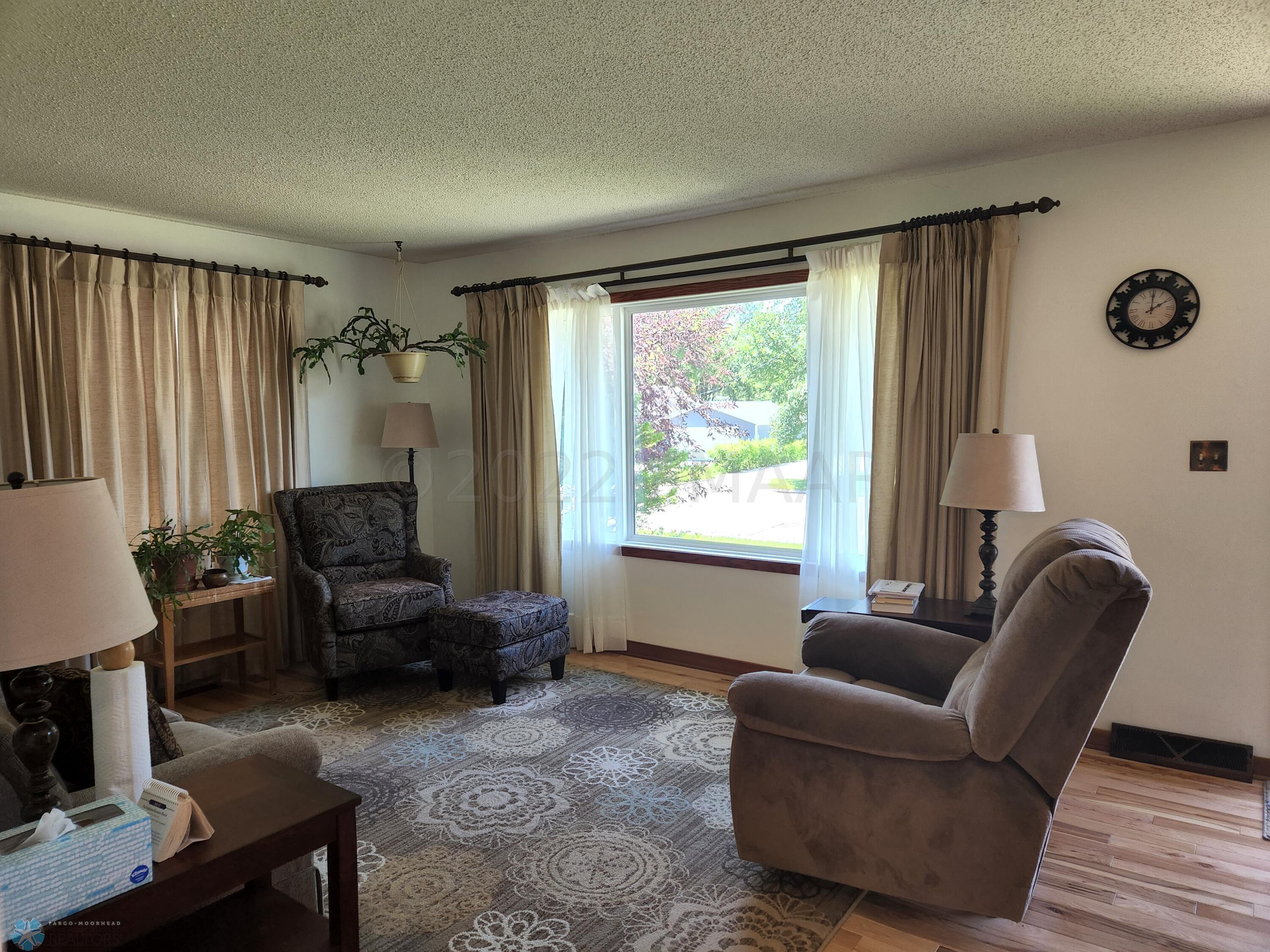 Living Room with Hickory Floors