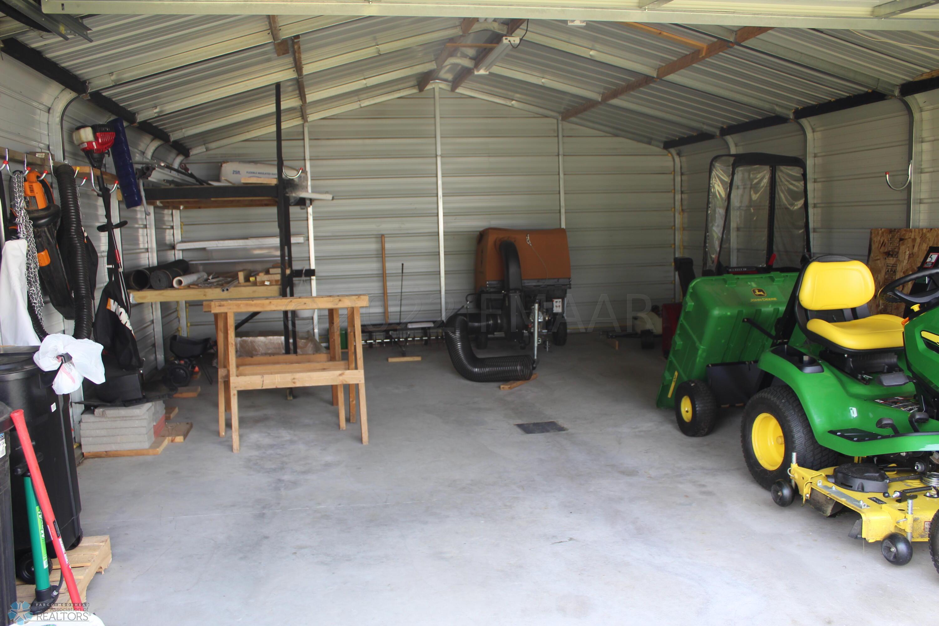 Inside steel garage