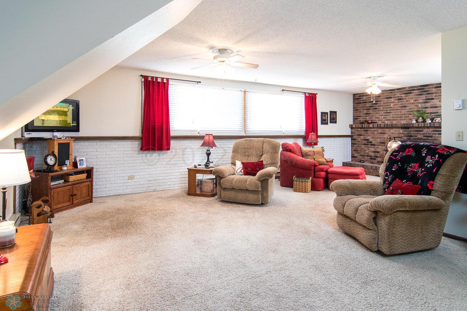 Family room with daylight windows