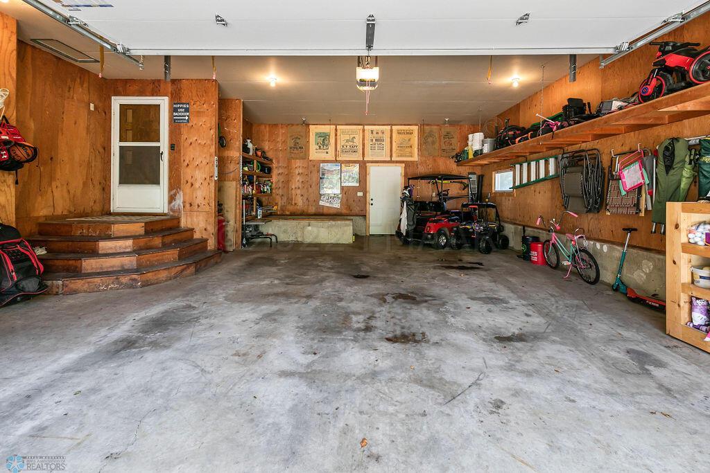 Insulated garage with floor drain