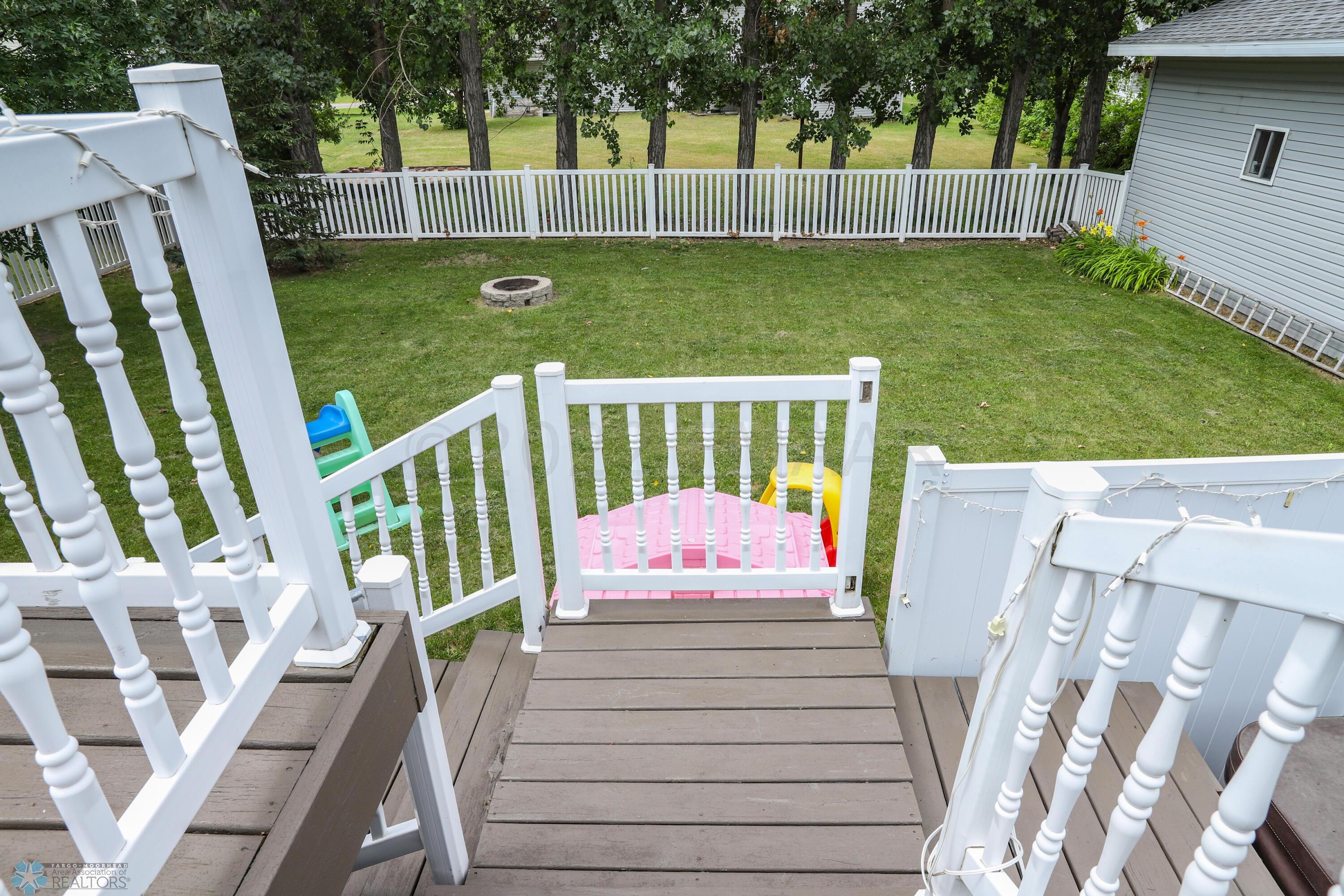 Stairs to yard & hot tub