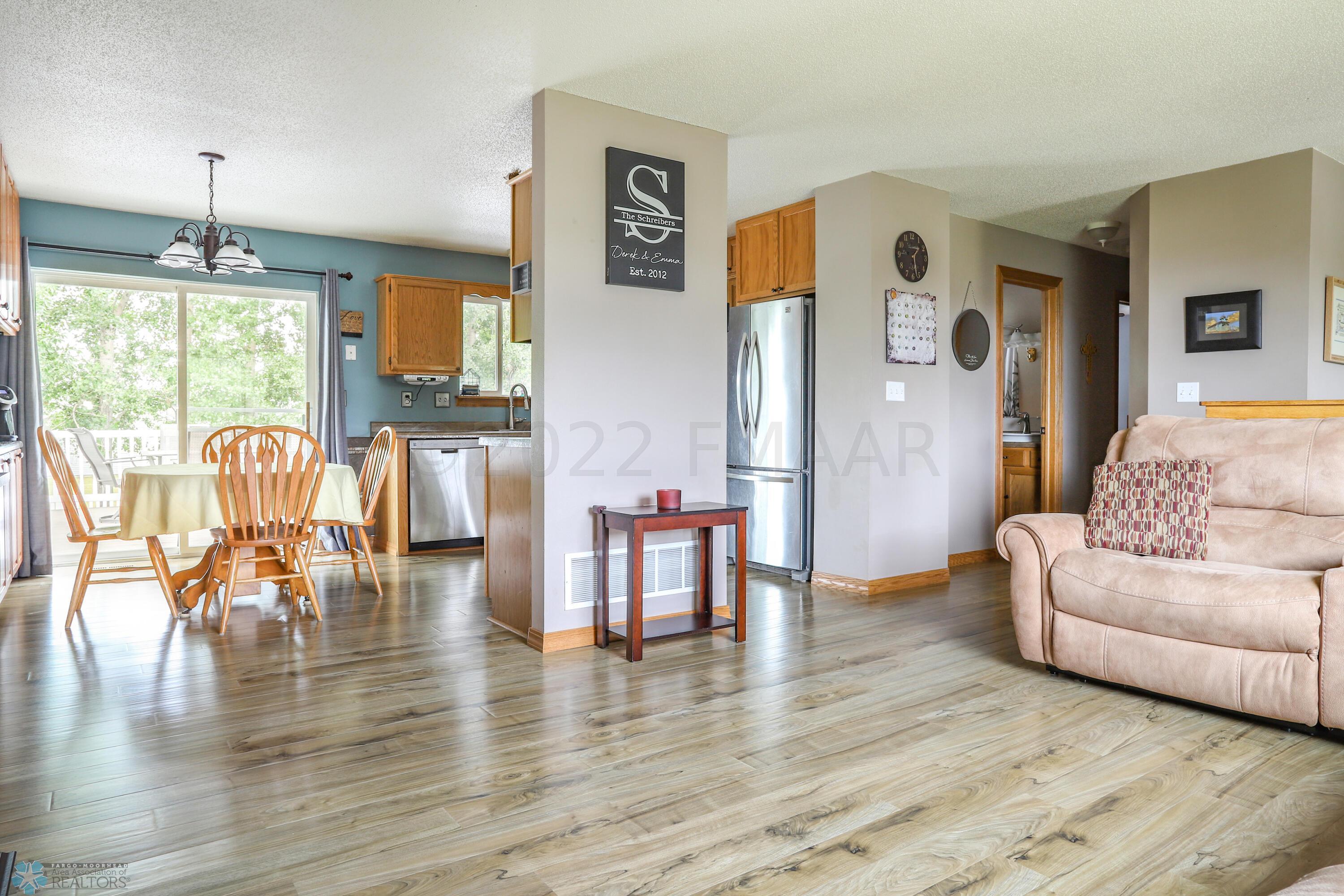 upper level living, dining & kitchen