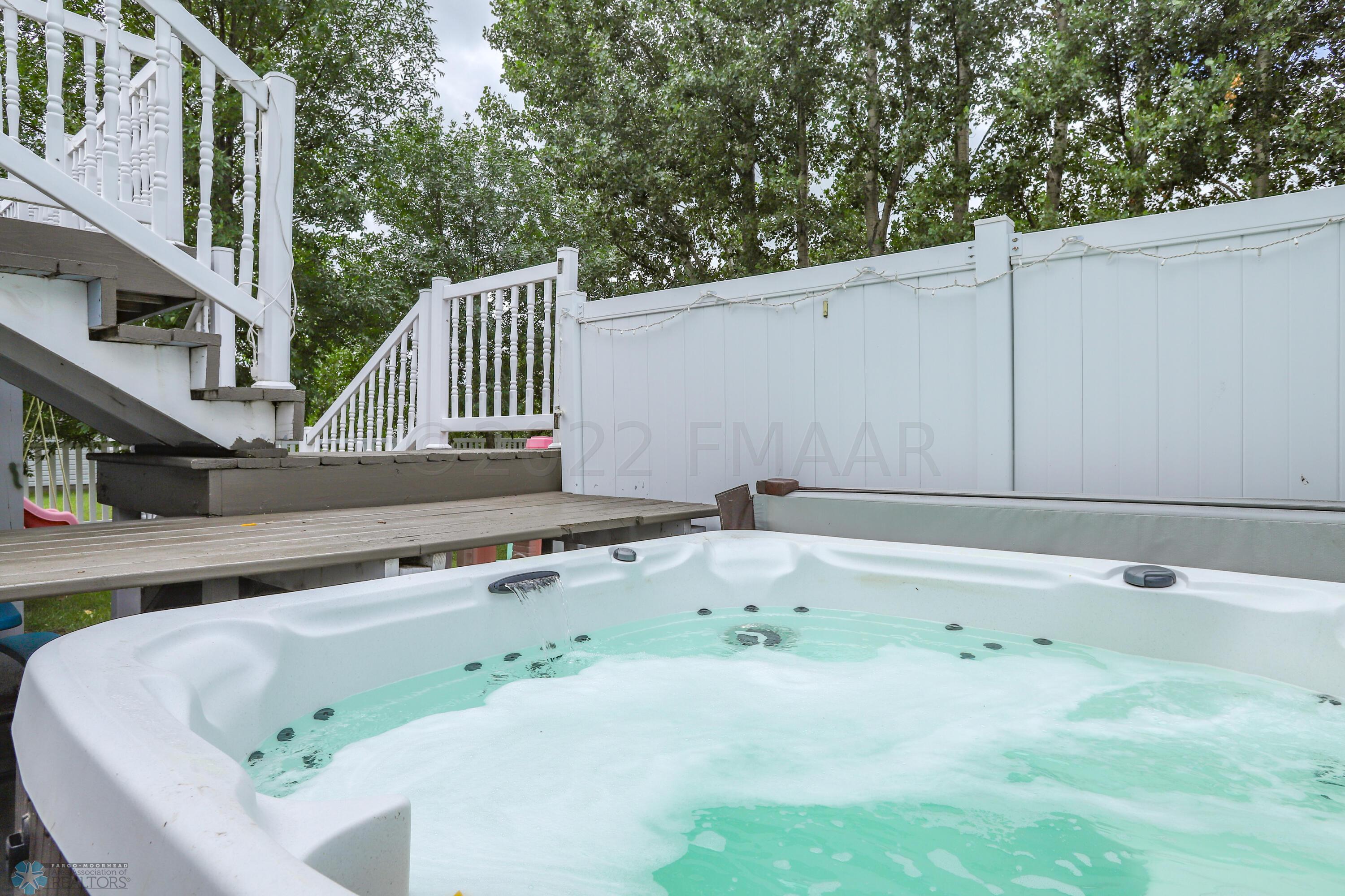 Private hot tub area off deck