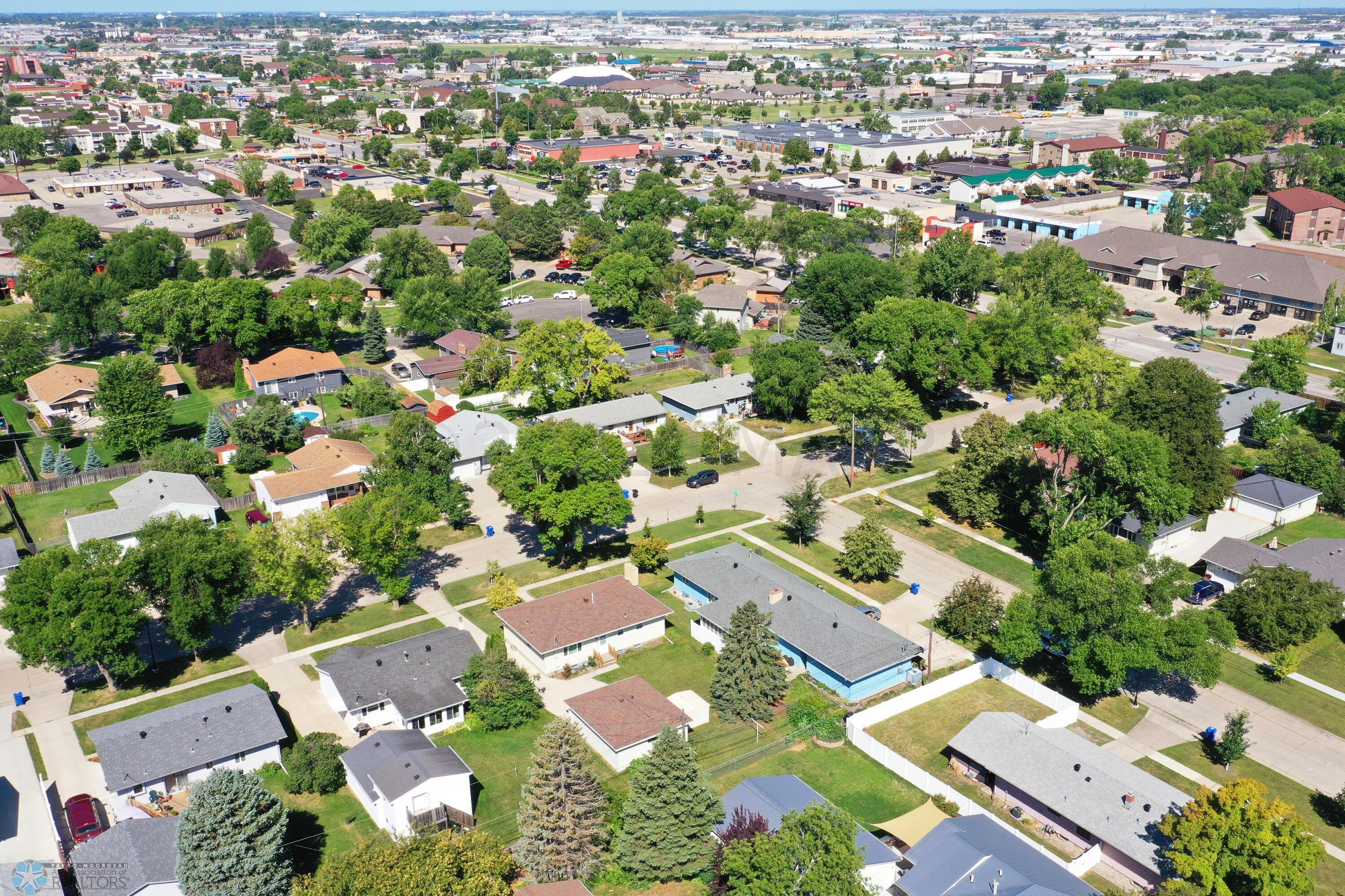Arial looking north west of home