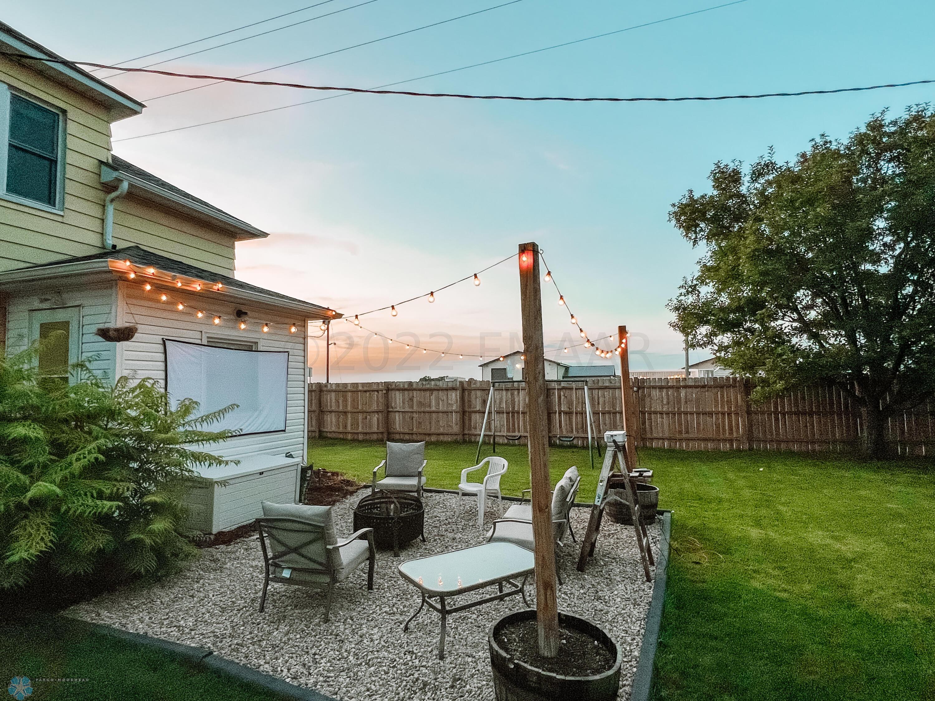 Projector Set Up in Backyard