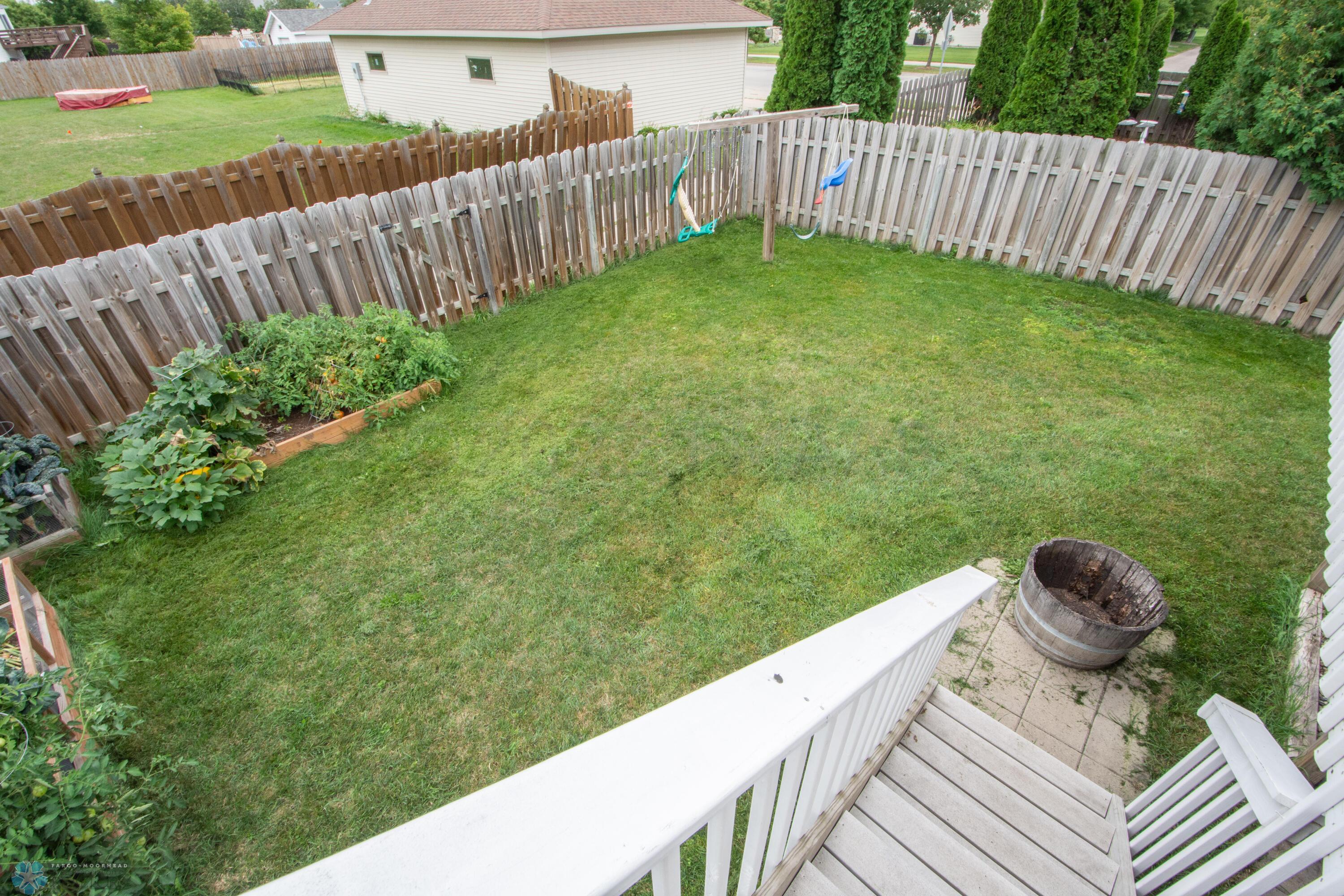Fully fenced backyard