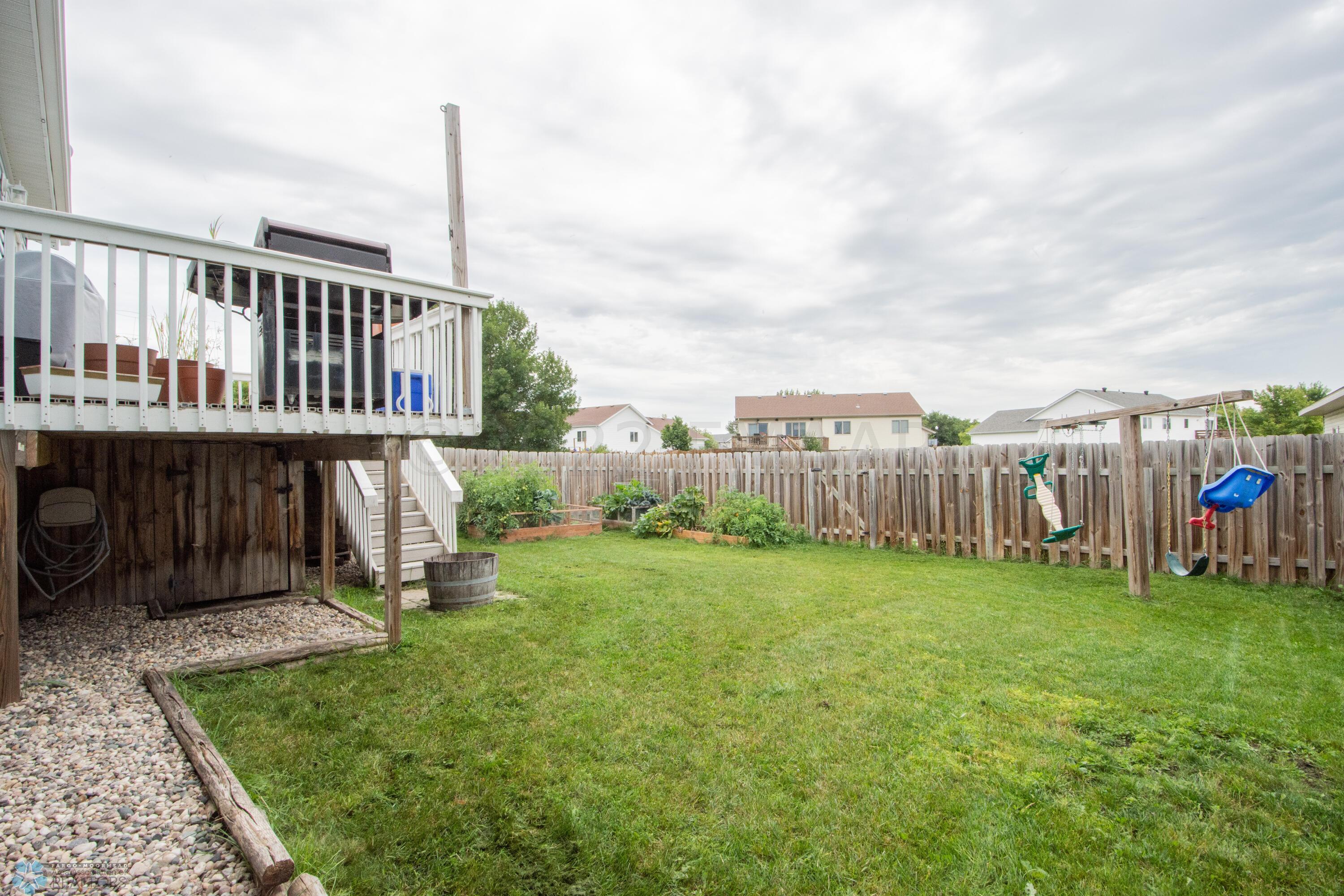 fully fenced back yard