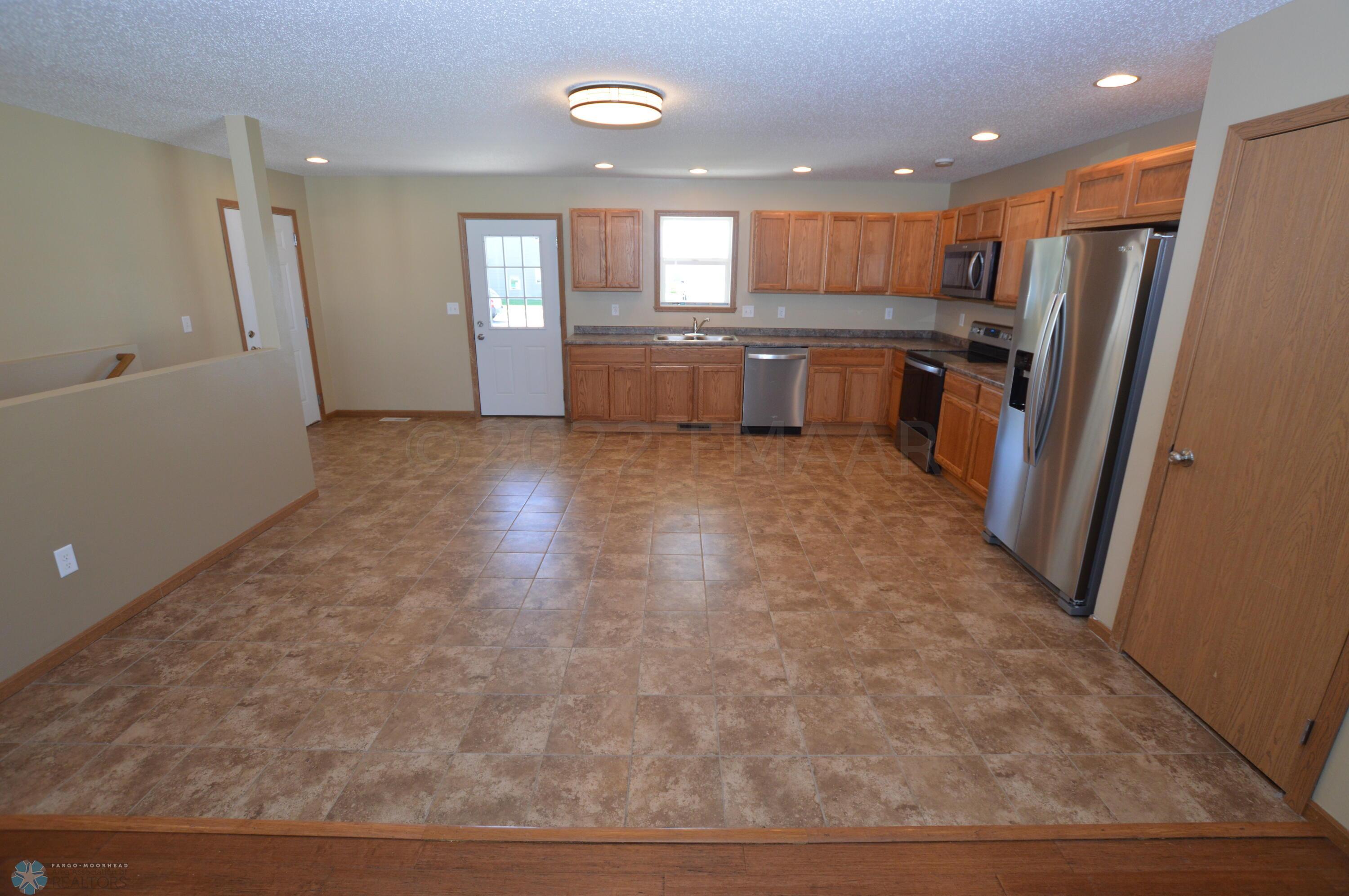 Tile floor in kitchen
