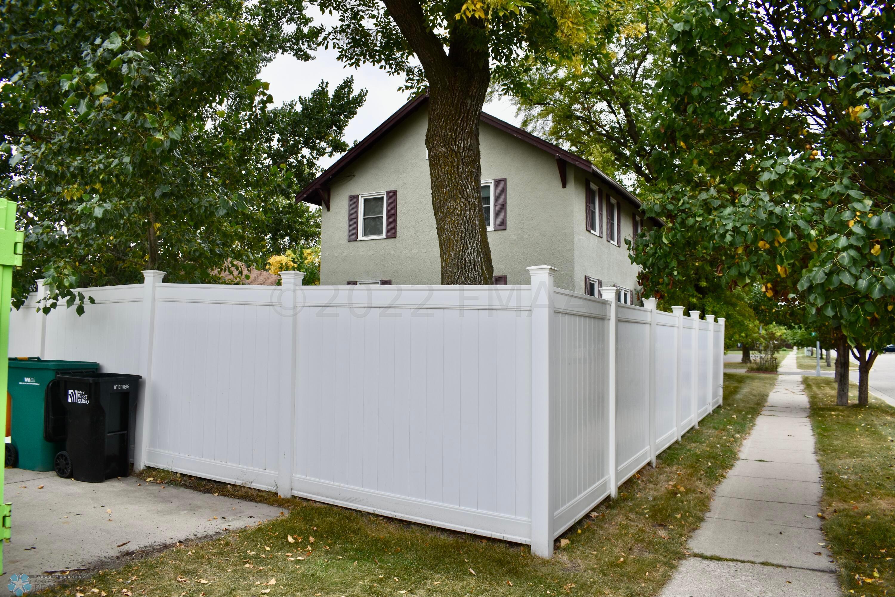 fenced yard