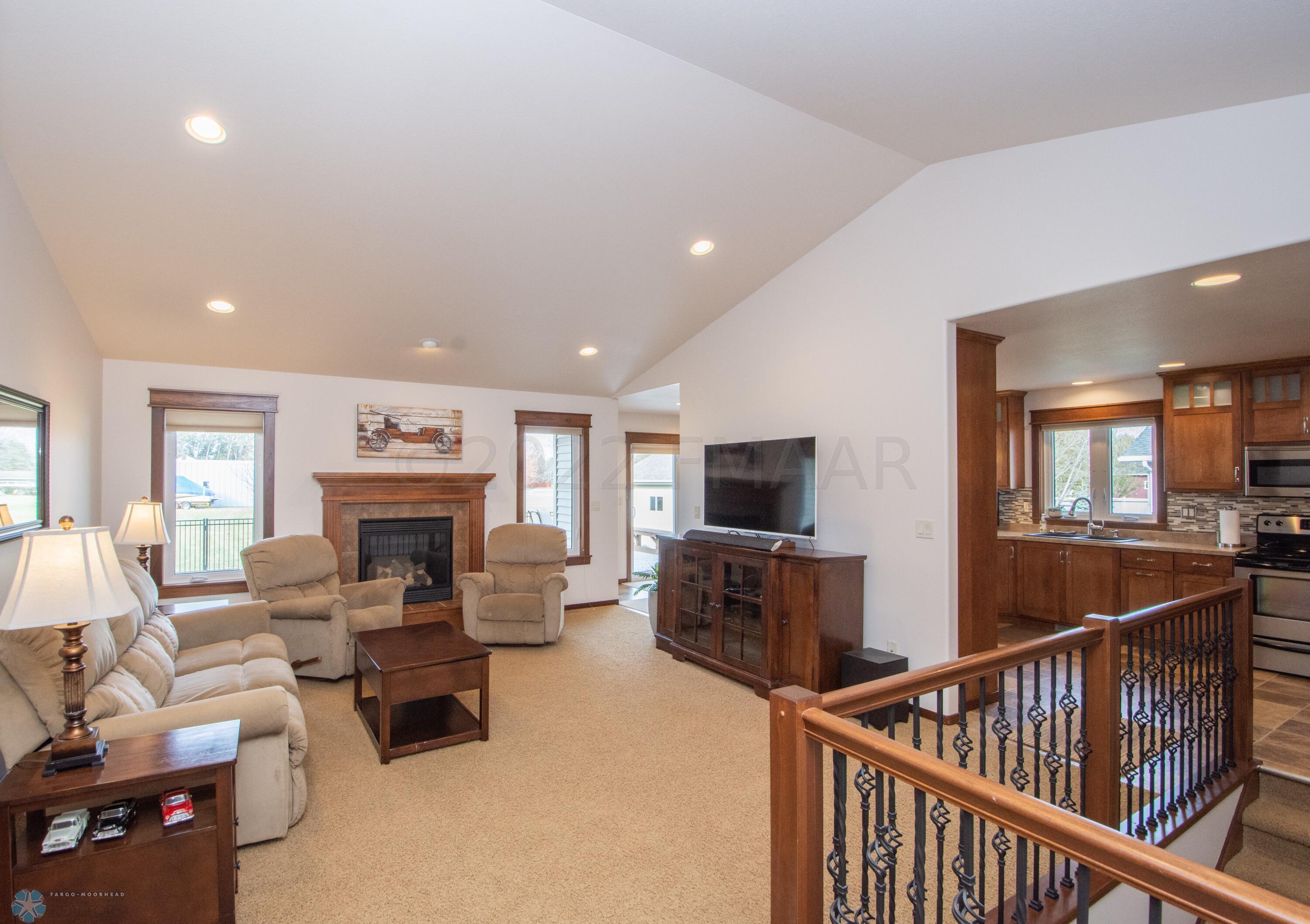 Living Room with Wrought Iron Railing