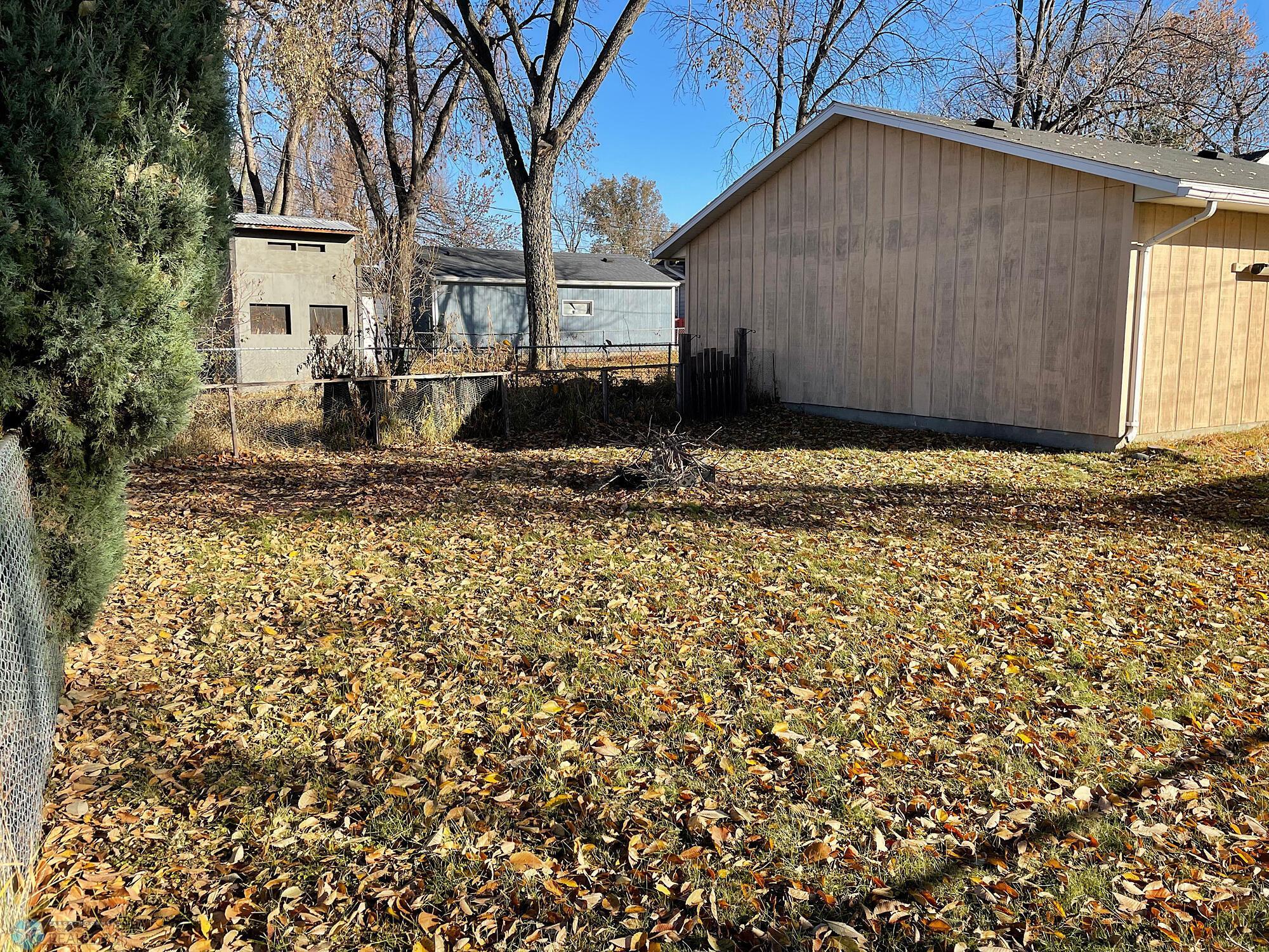 Back yard area behind the garage