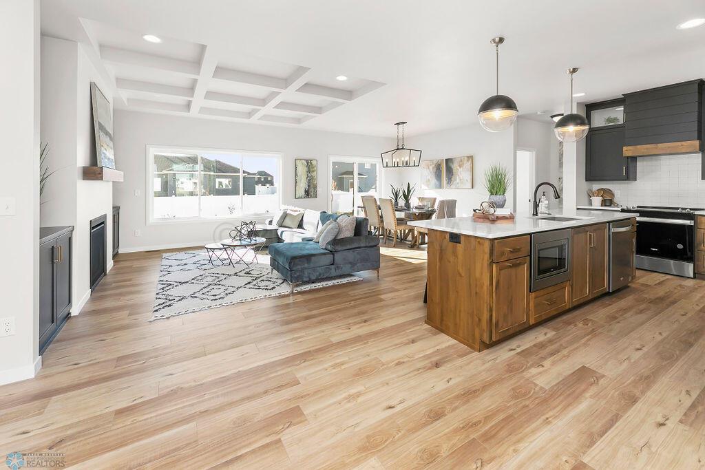 4. Kitchen, living, dining