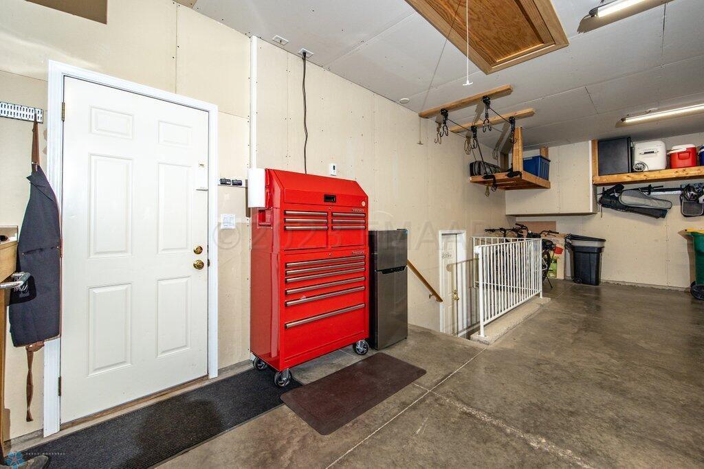 garage service door to backyard