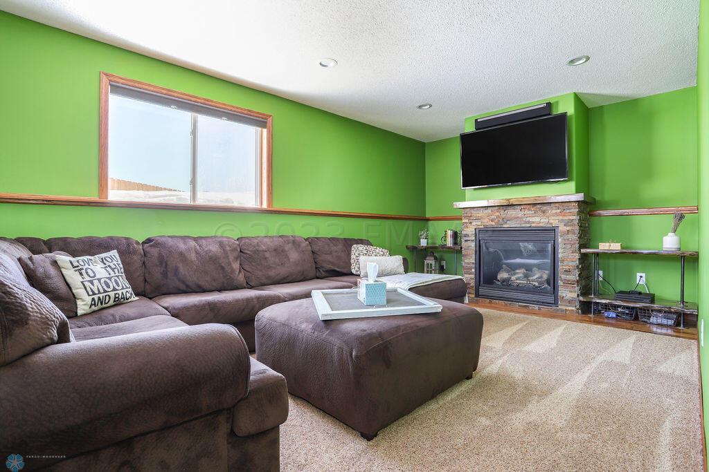 Gas Fireplace, lower level