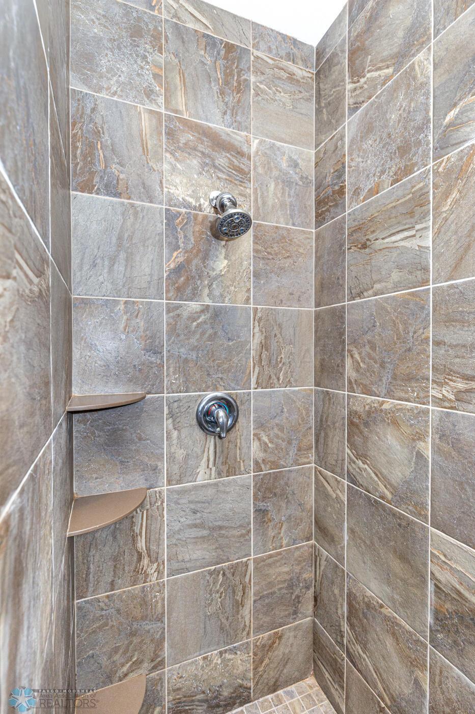 Walk in tile shower