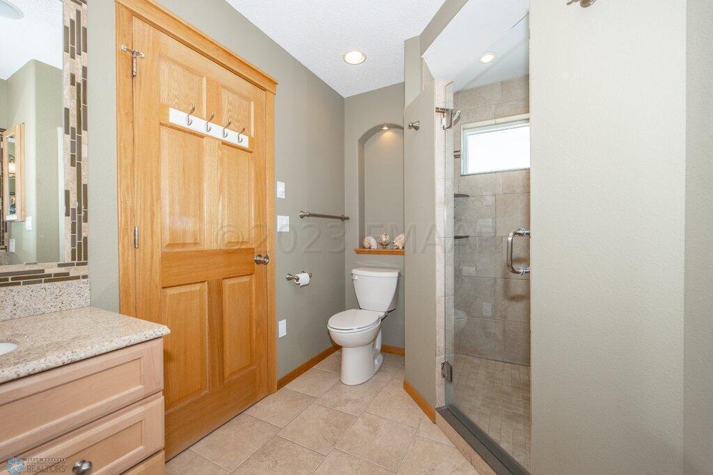 Primary shower with tile