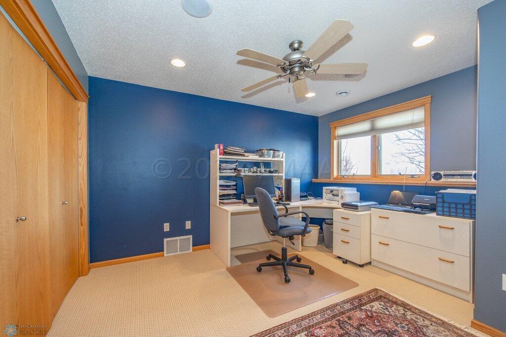 Lower level office with French doors