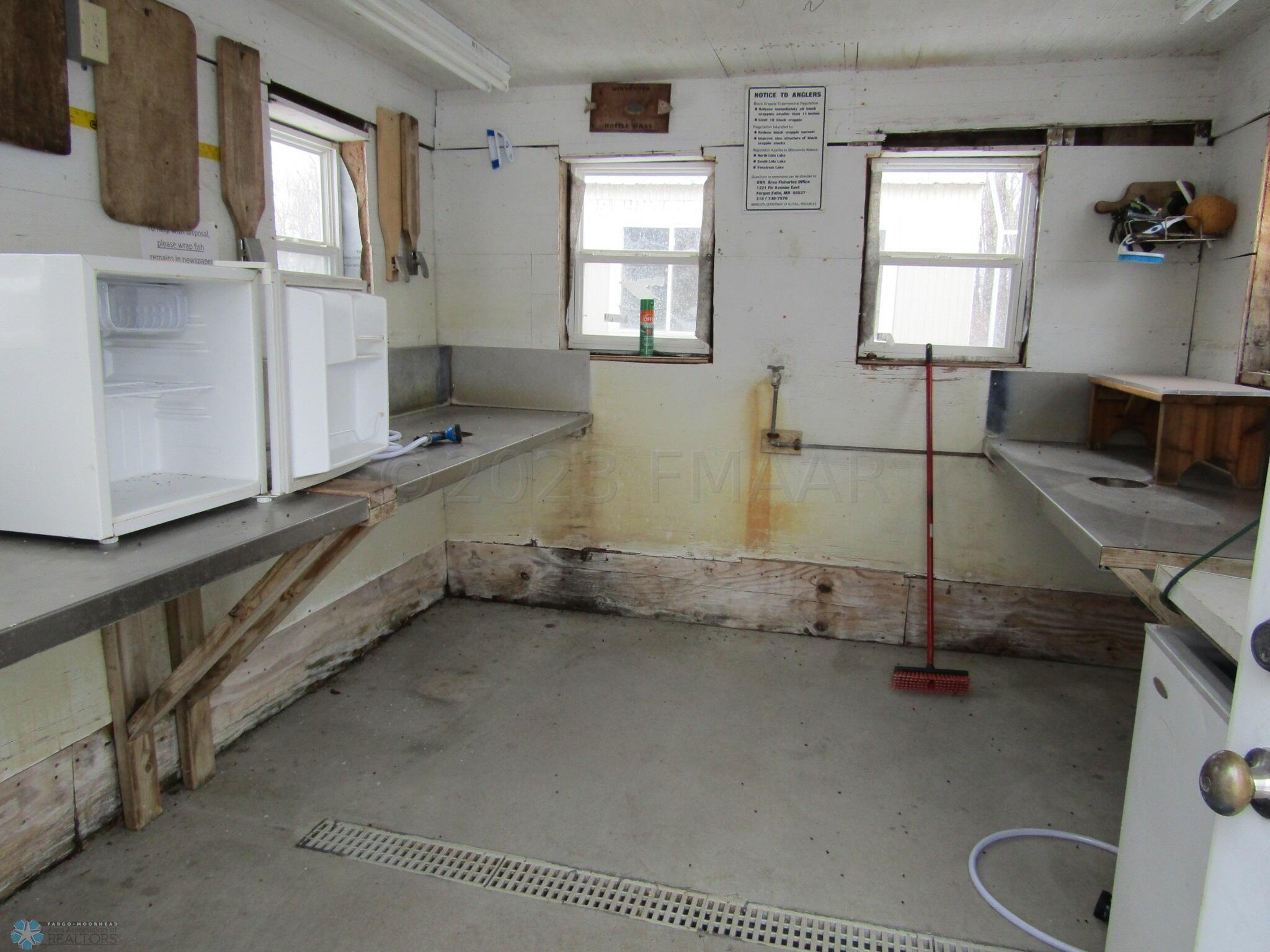 Fish house interior