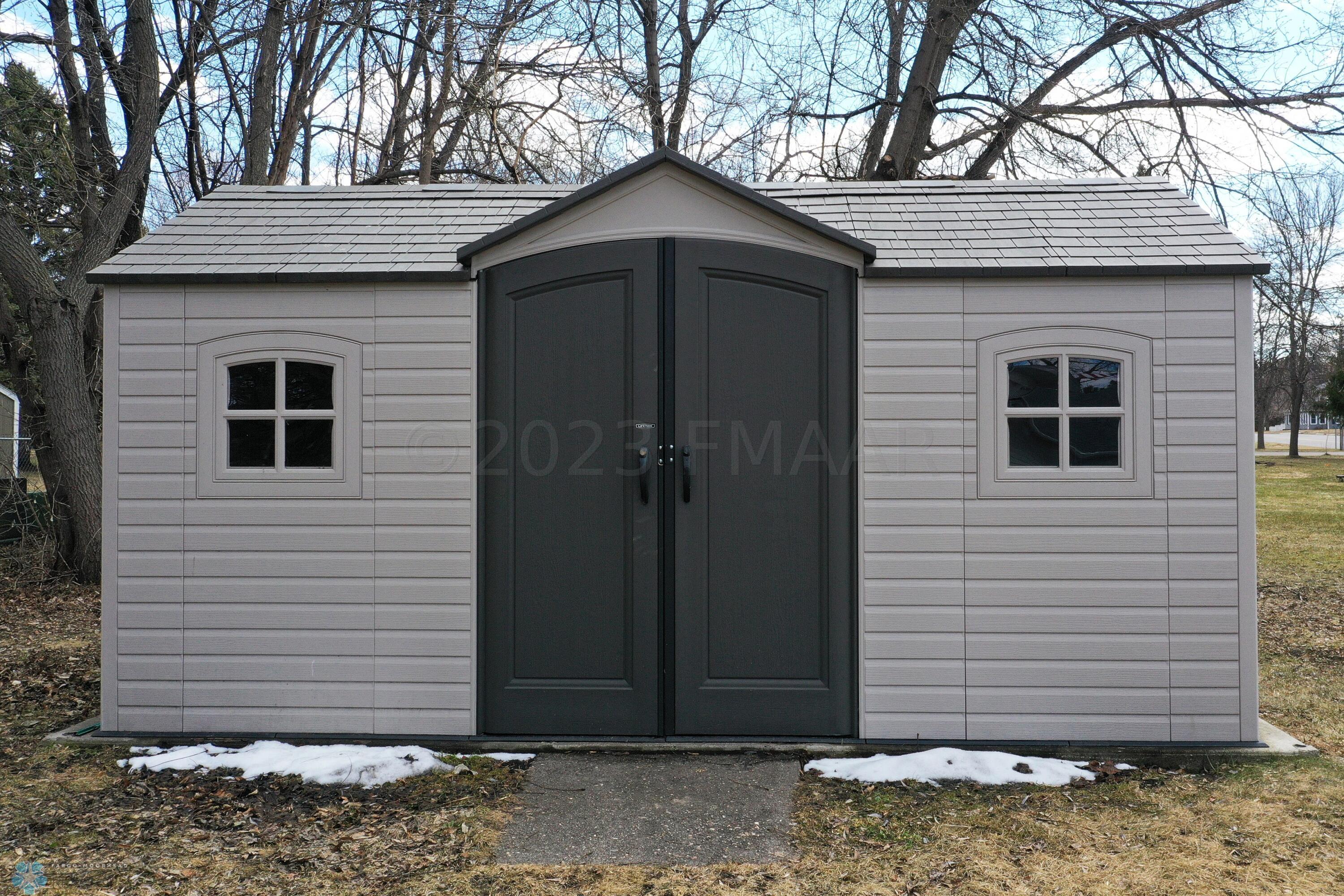 Shed in backyard