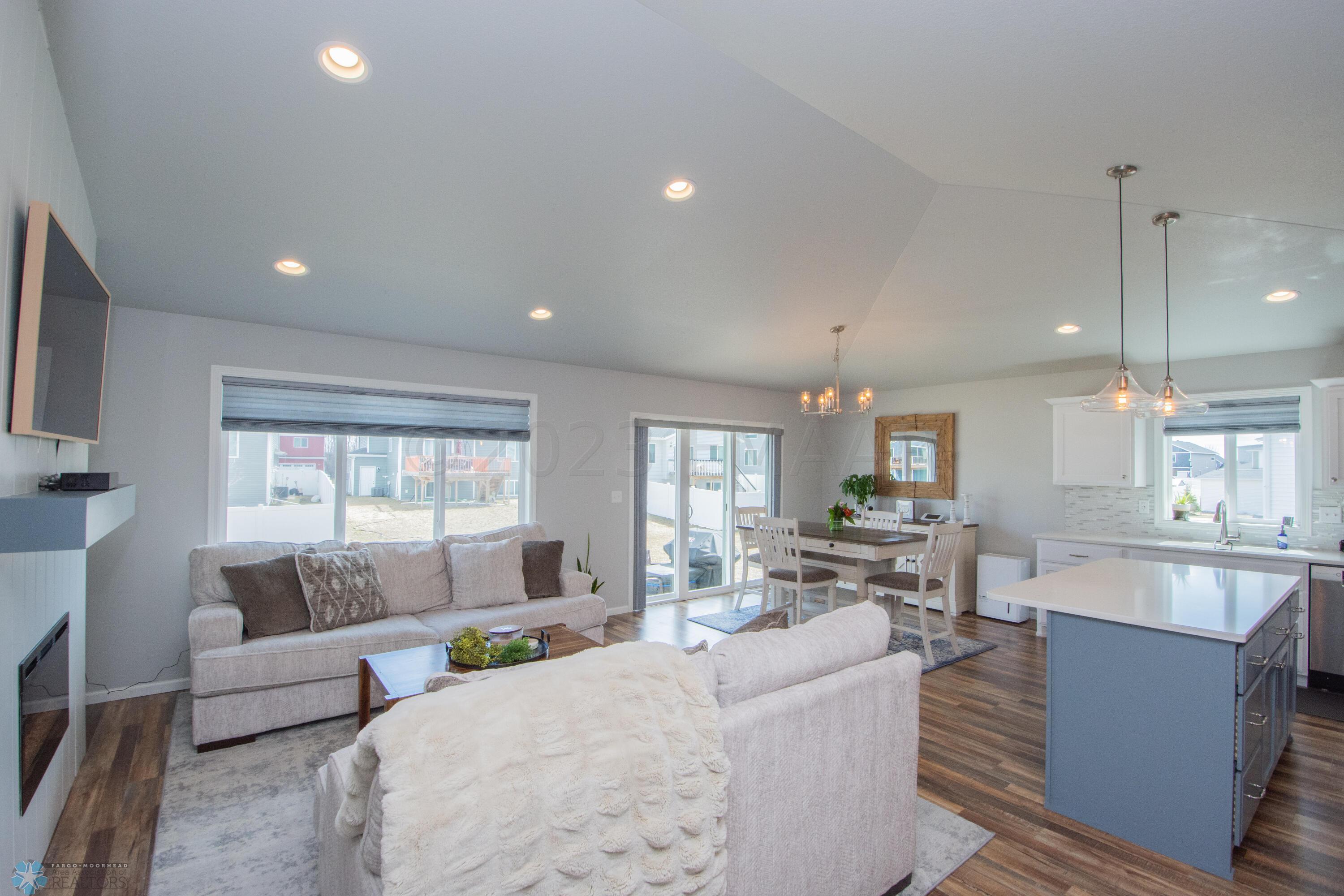Living Room, Dining & Kitchen