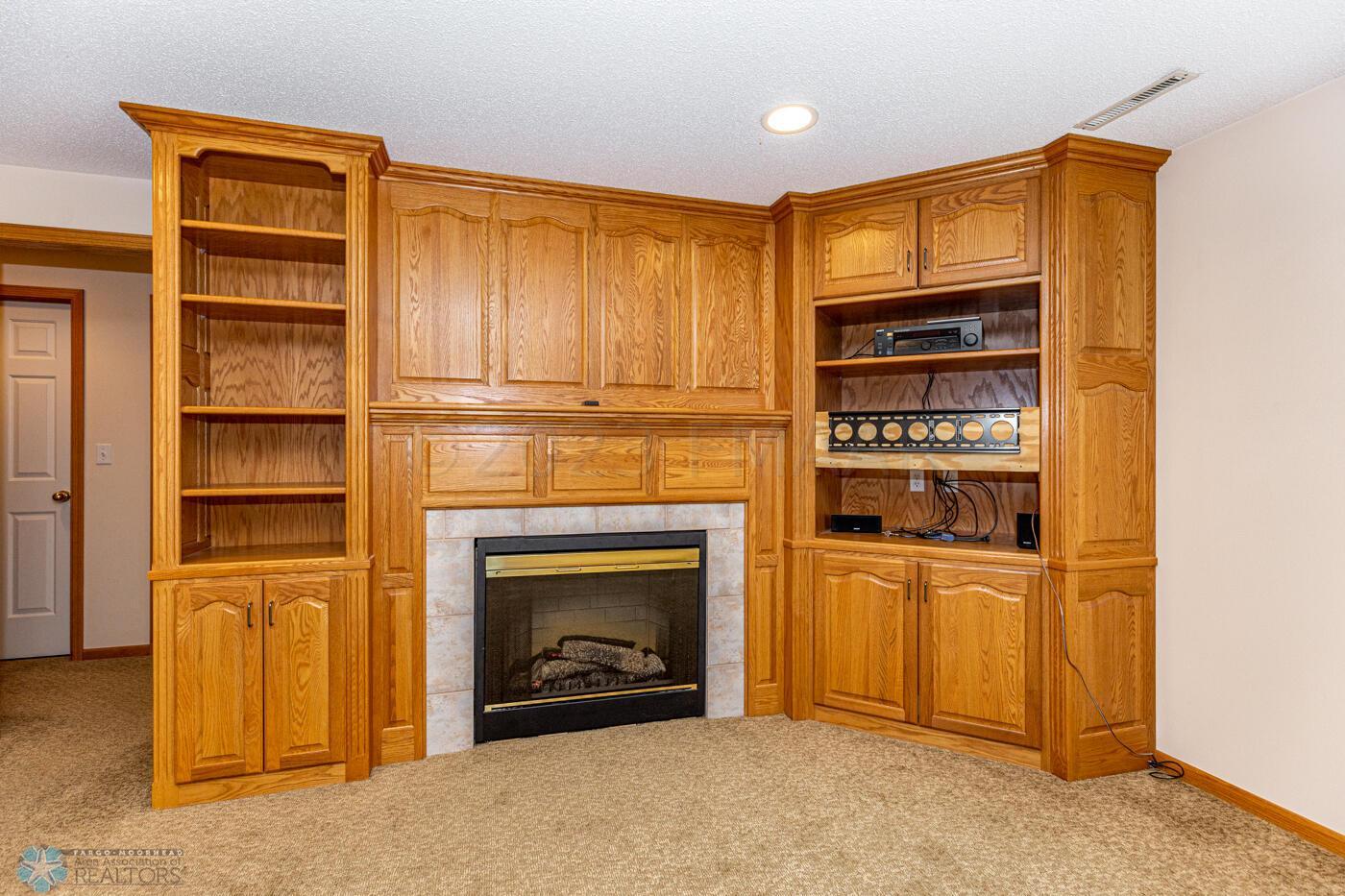 Family Room fireplace and Cabinetry