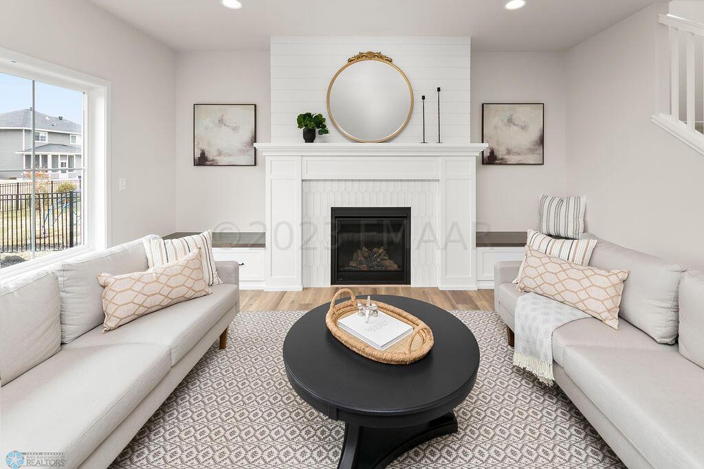 Fireplace + built ins