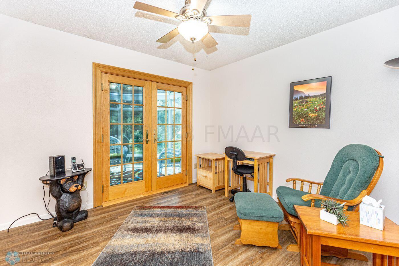 Bedroom/office adjoining sunroom