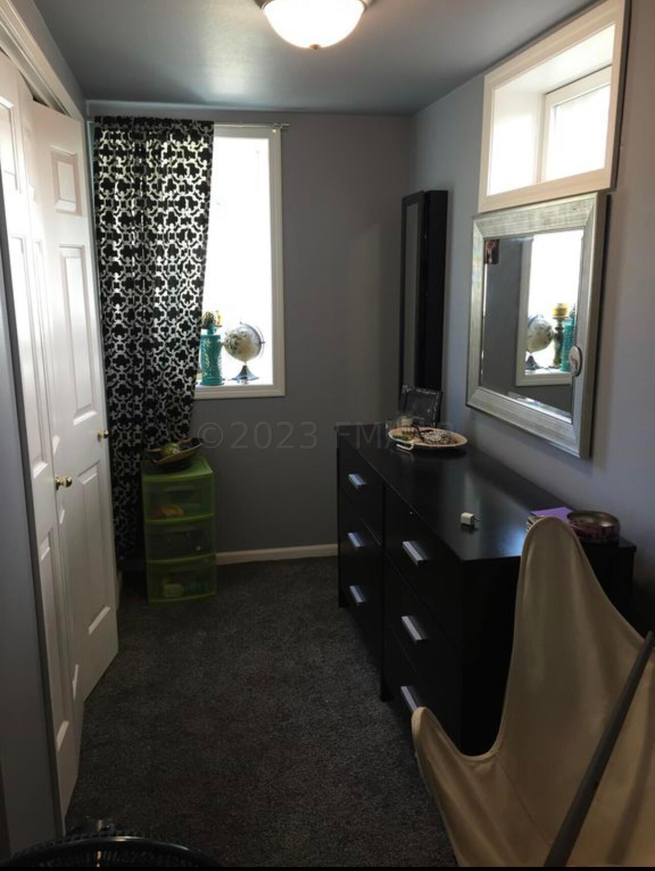Basement bedroom egress and closet area