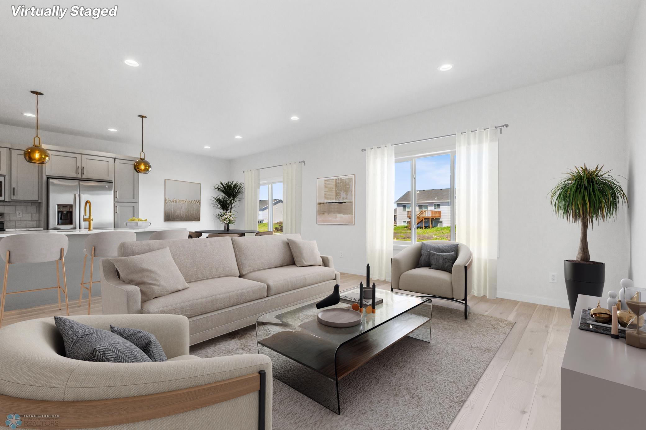 Living Room/Dining - Virtually Staged