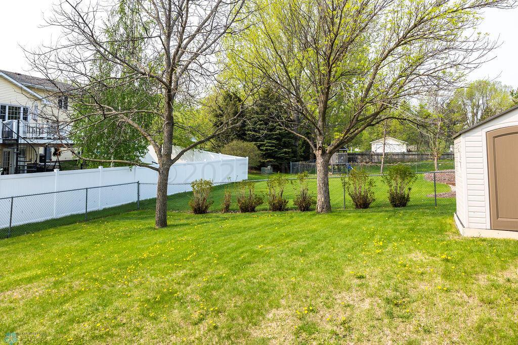 Fenced backyard
