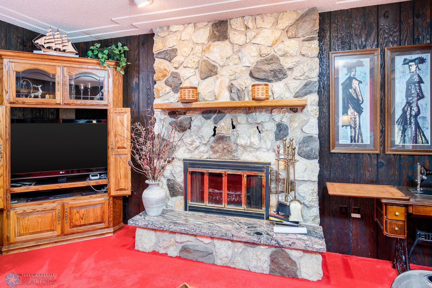 Wood fireplace
