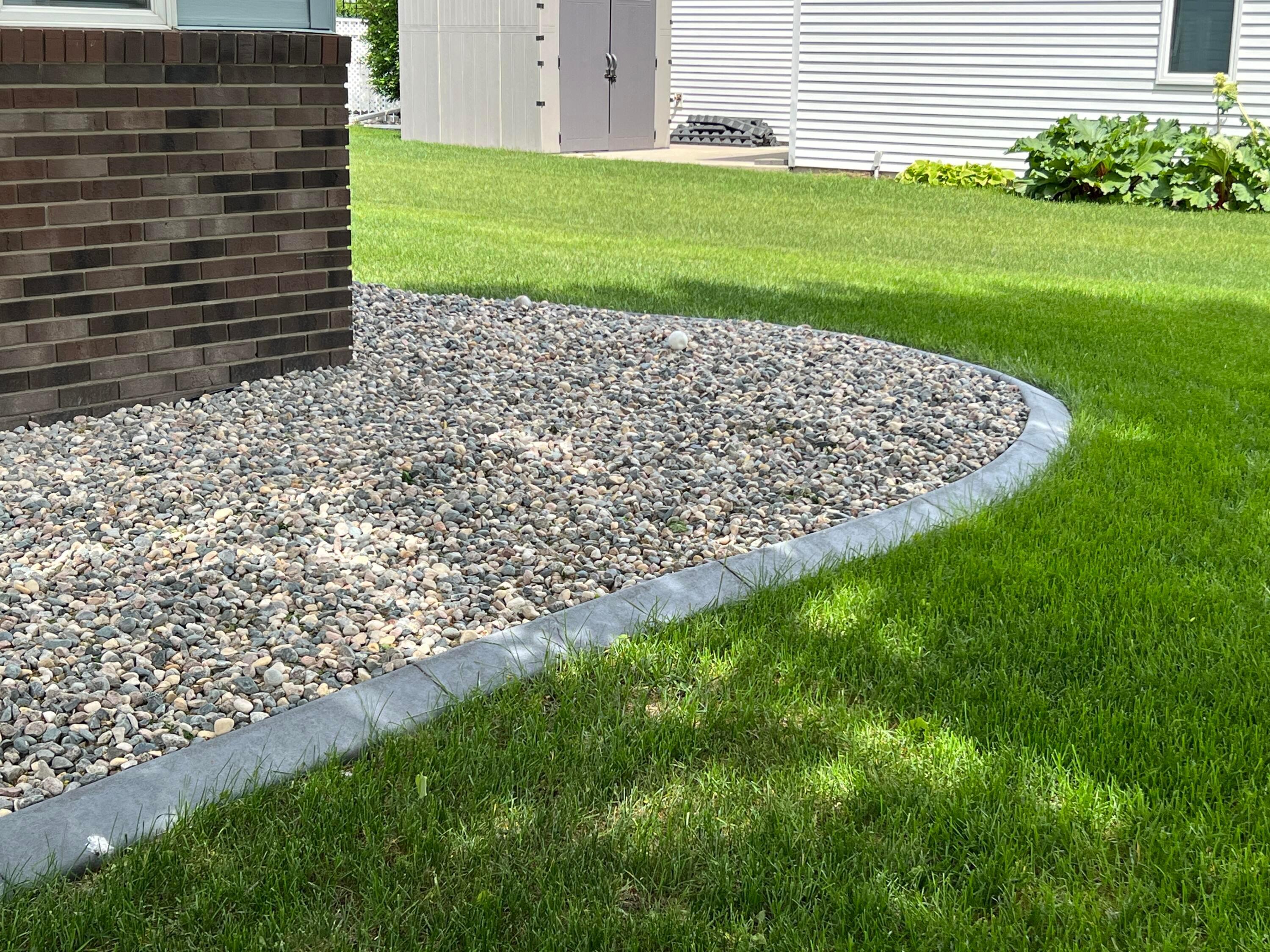 New rock, edging, sprinkler system