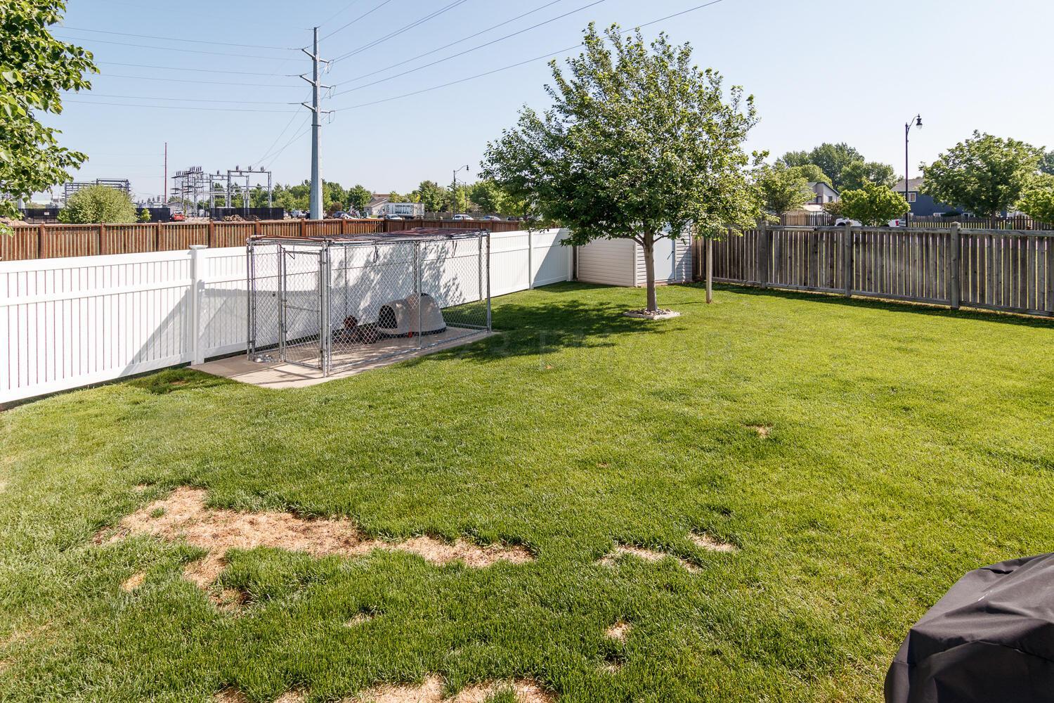 Fully fenced backyard