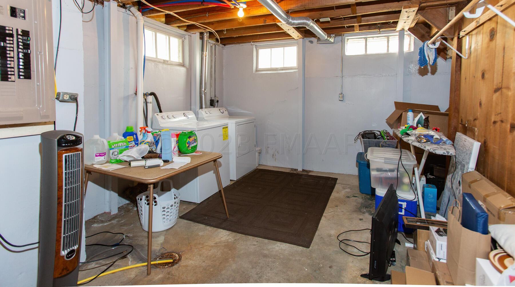 Laundry area in Basement