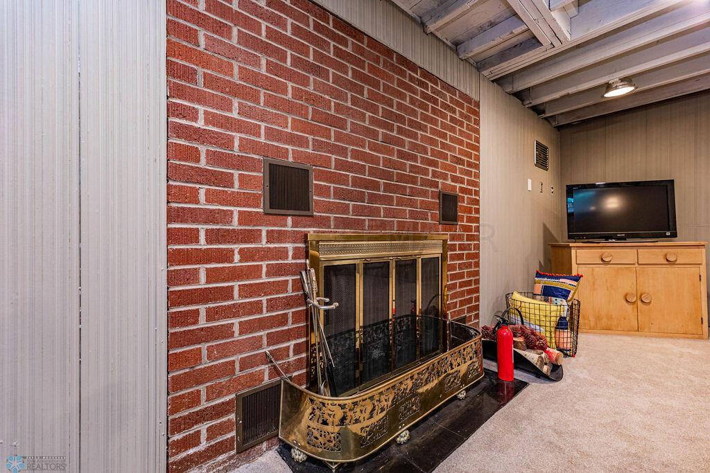 Wood Burning Fireplace in Basement