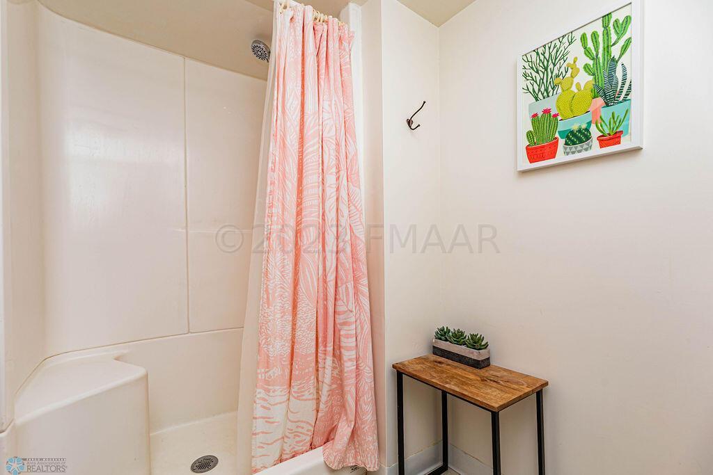 Shower in Basement Bathroom