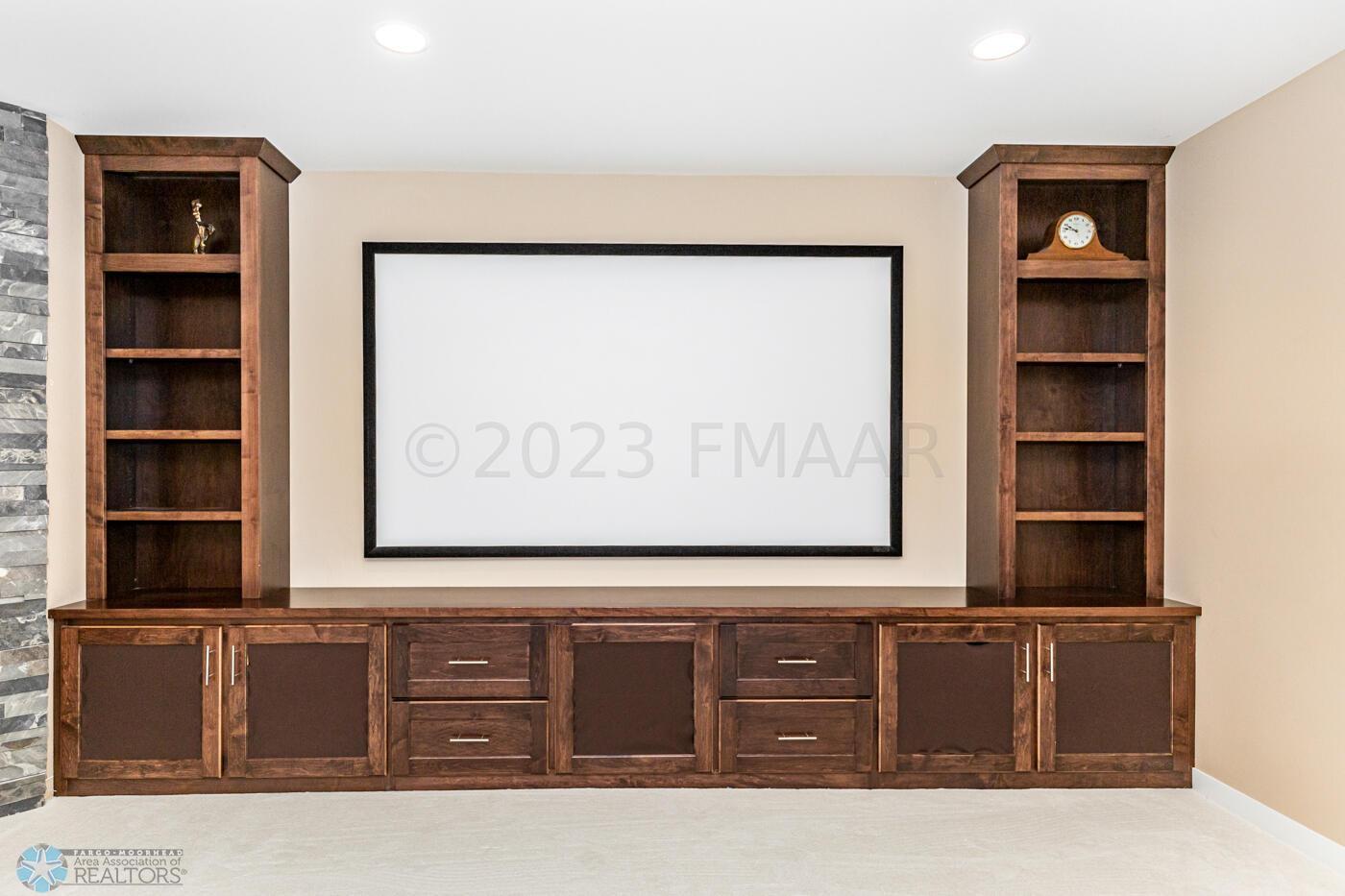 Theater Screen and Built Ins