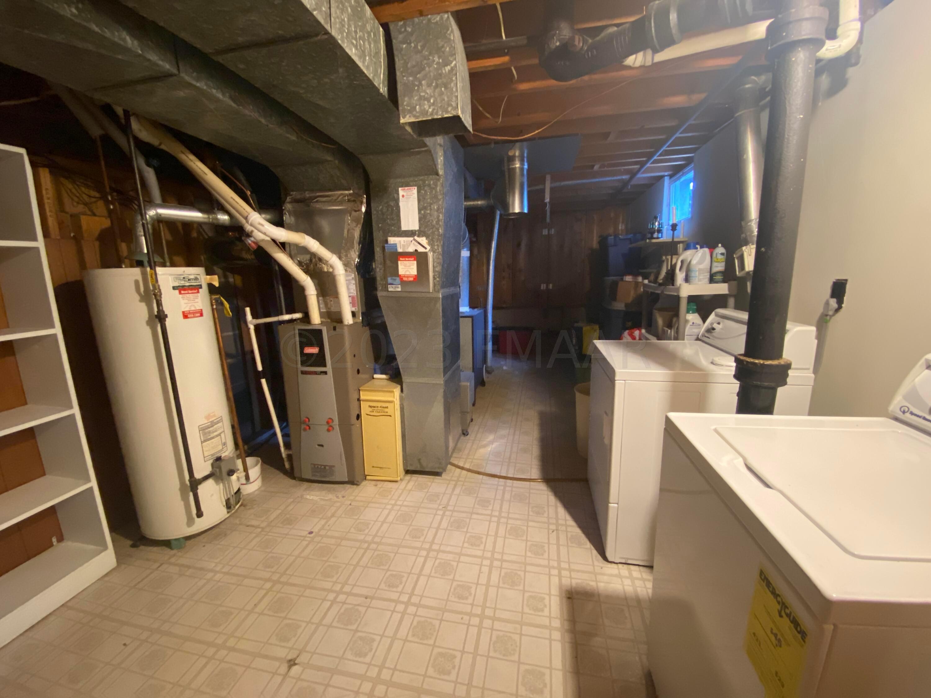 Basement laundry and mechanical