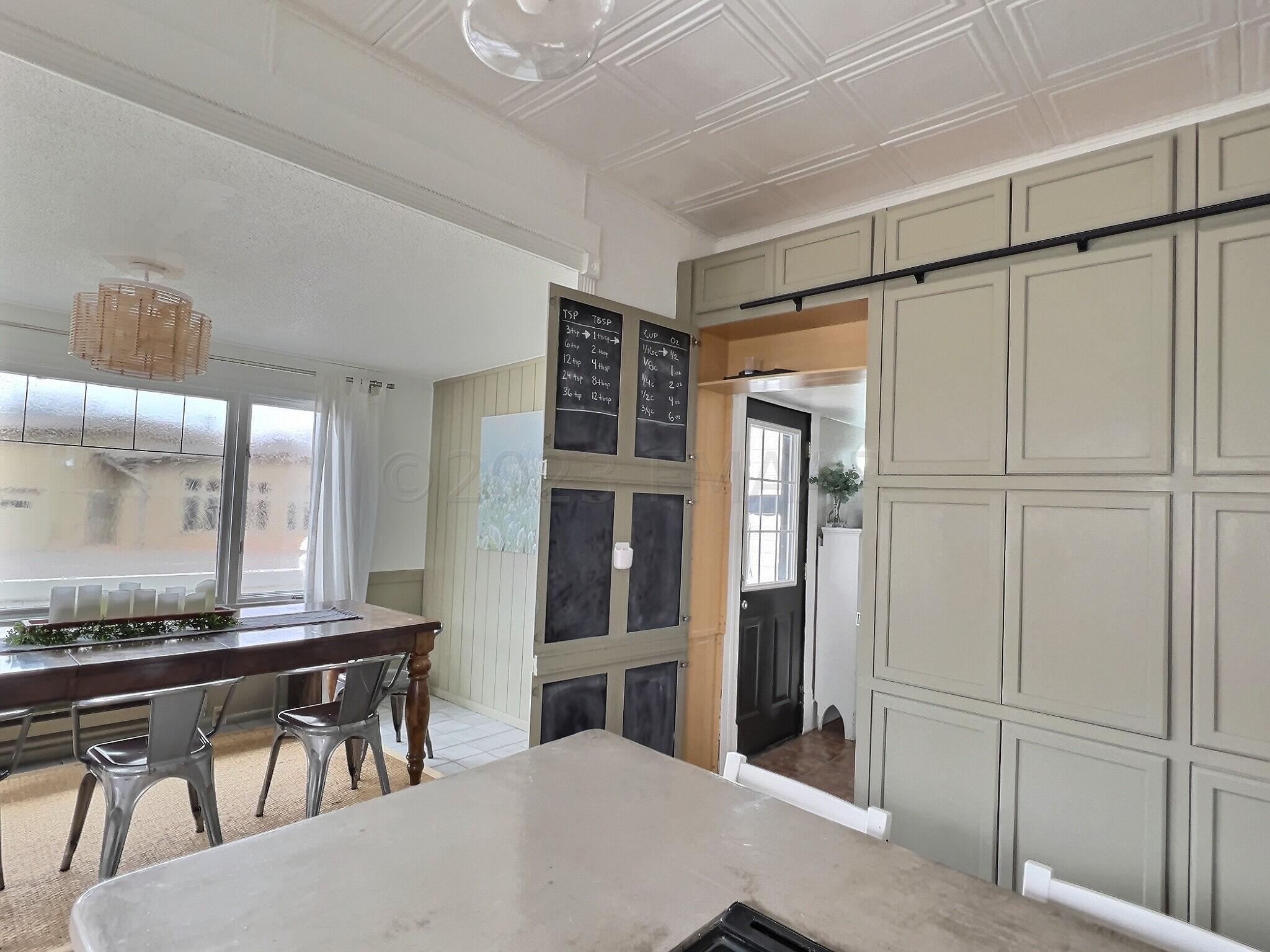 Hidden door to pantry area to