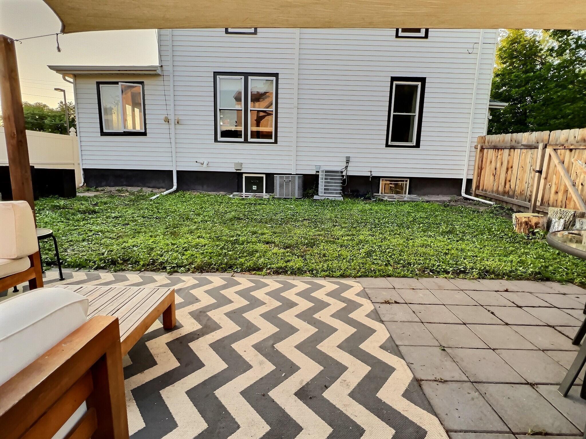 South view from fenced yard